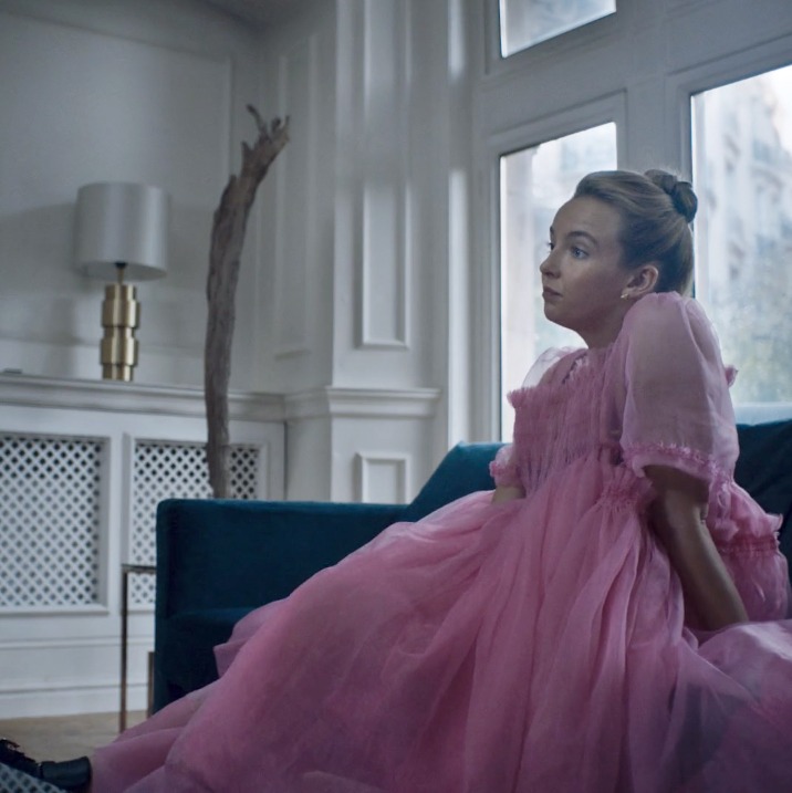 Villanelle wearing Molly Goddard in Killing Eve