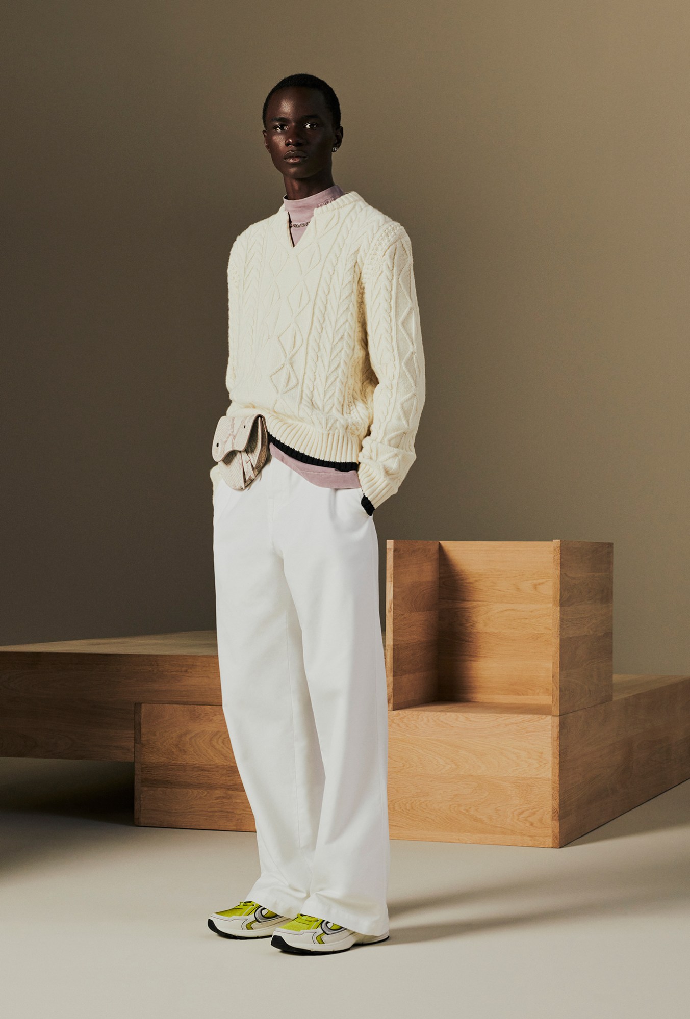 A model wearing a full look from Dior Men's Spring 2022 collection