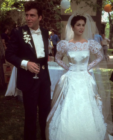 Connie and Carlos in the wedding scene in The Godfather