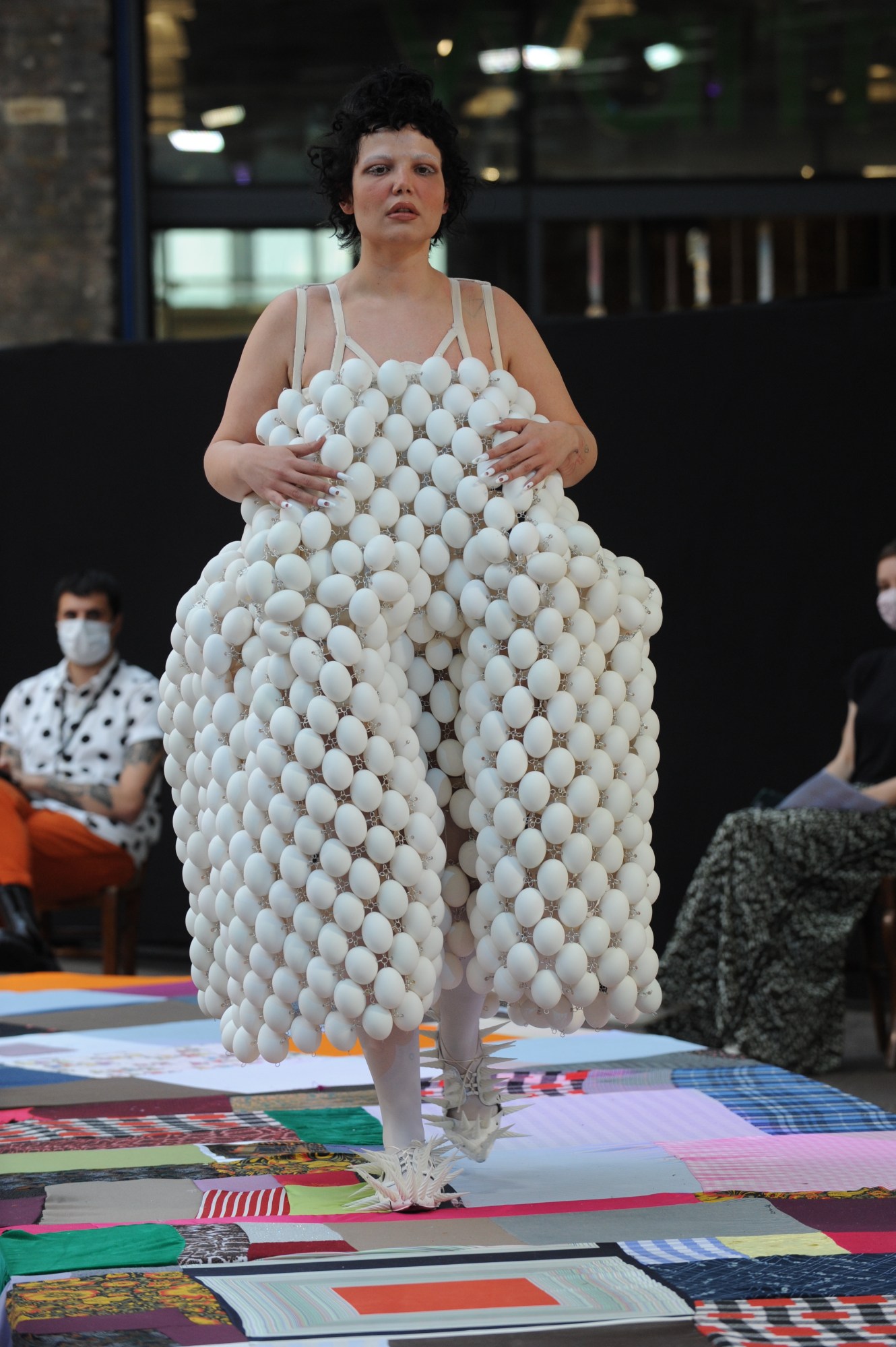 model wearing claudia gusella's csm graduate collection