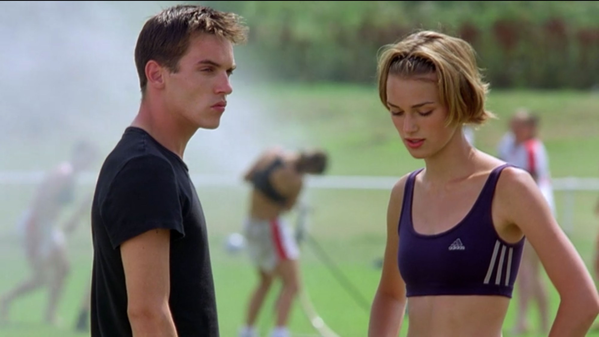 Keira Knightly wearing a sports bra in the movie Bend It Like Beckham