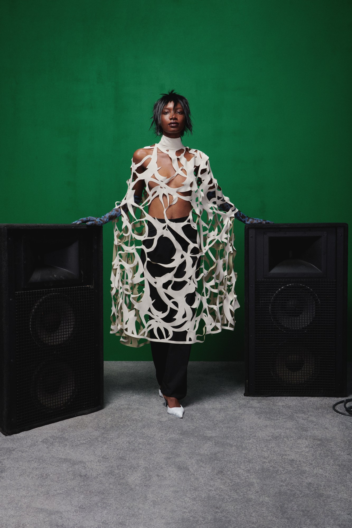 A model wearing a full look from AV Vattev's SS22 collection