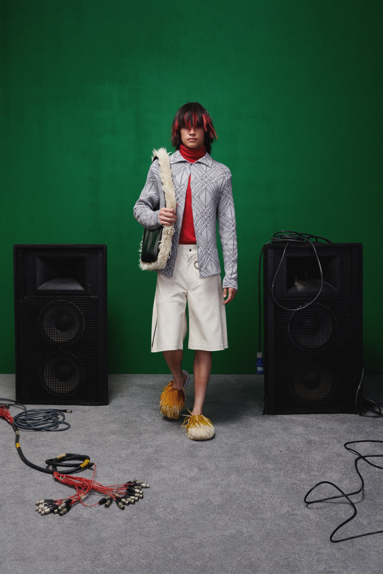 A model wearing a full look from AV Vattev's SS22 collection