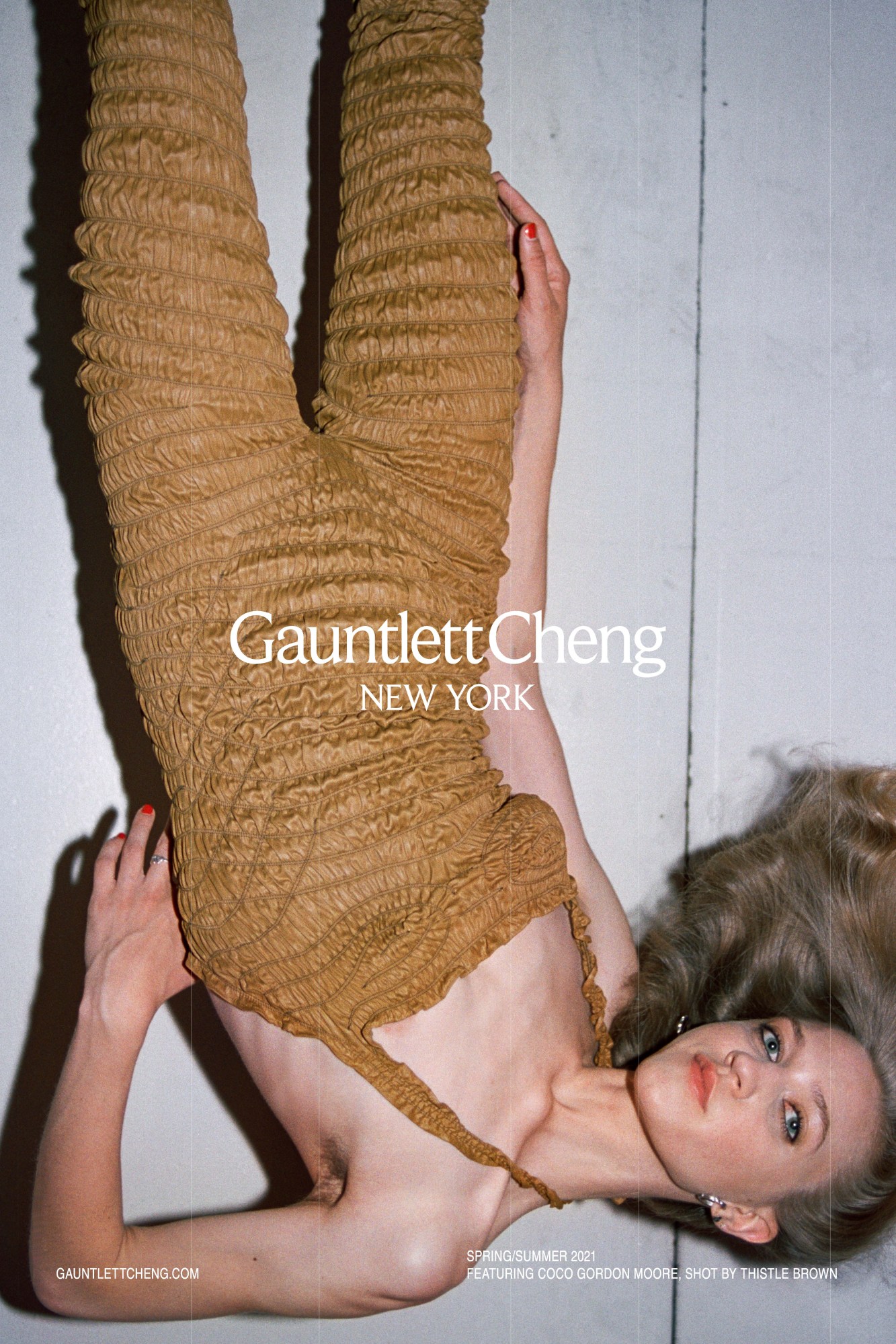 Coco Gordon Moore wearing Gauntlett Cheng