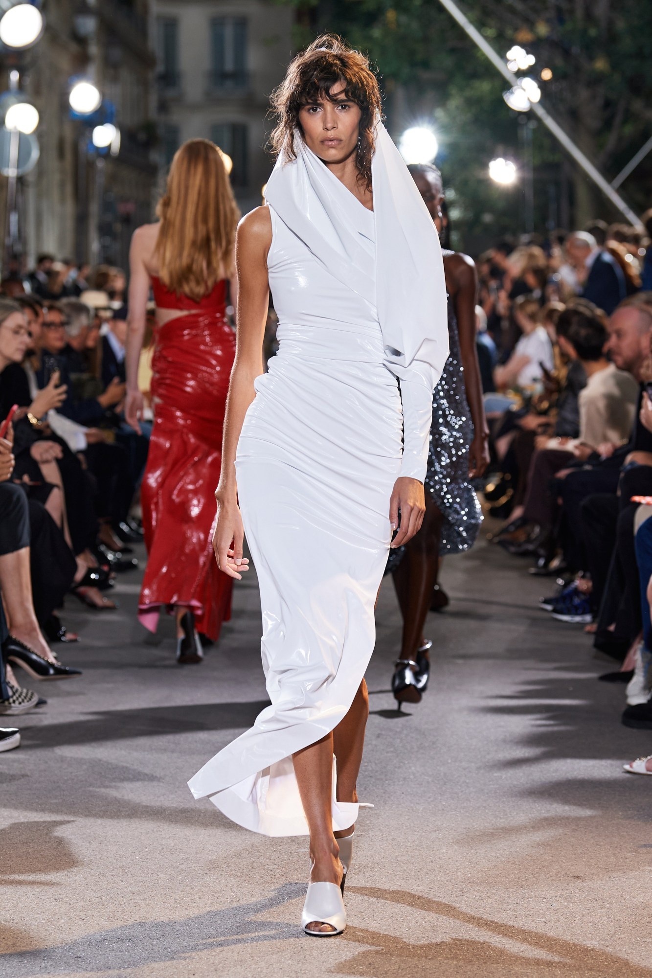 A model walking in Alaïa's SS22 show