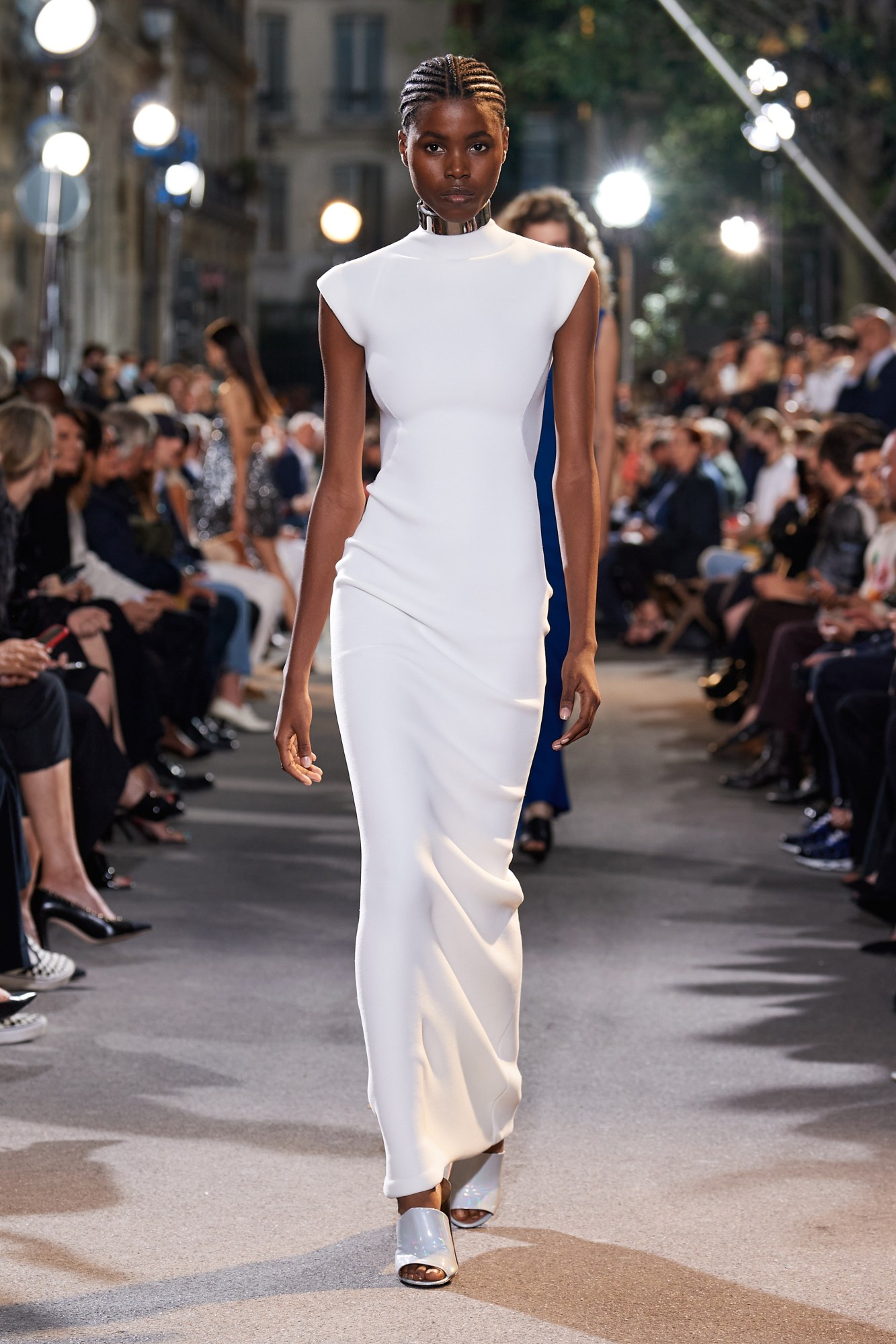 A model walking in Alaïa's SS22 show