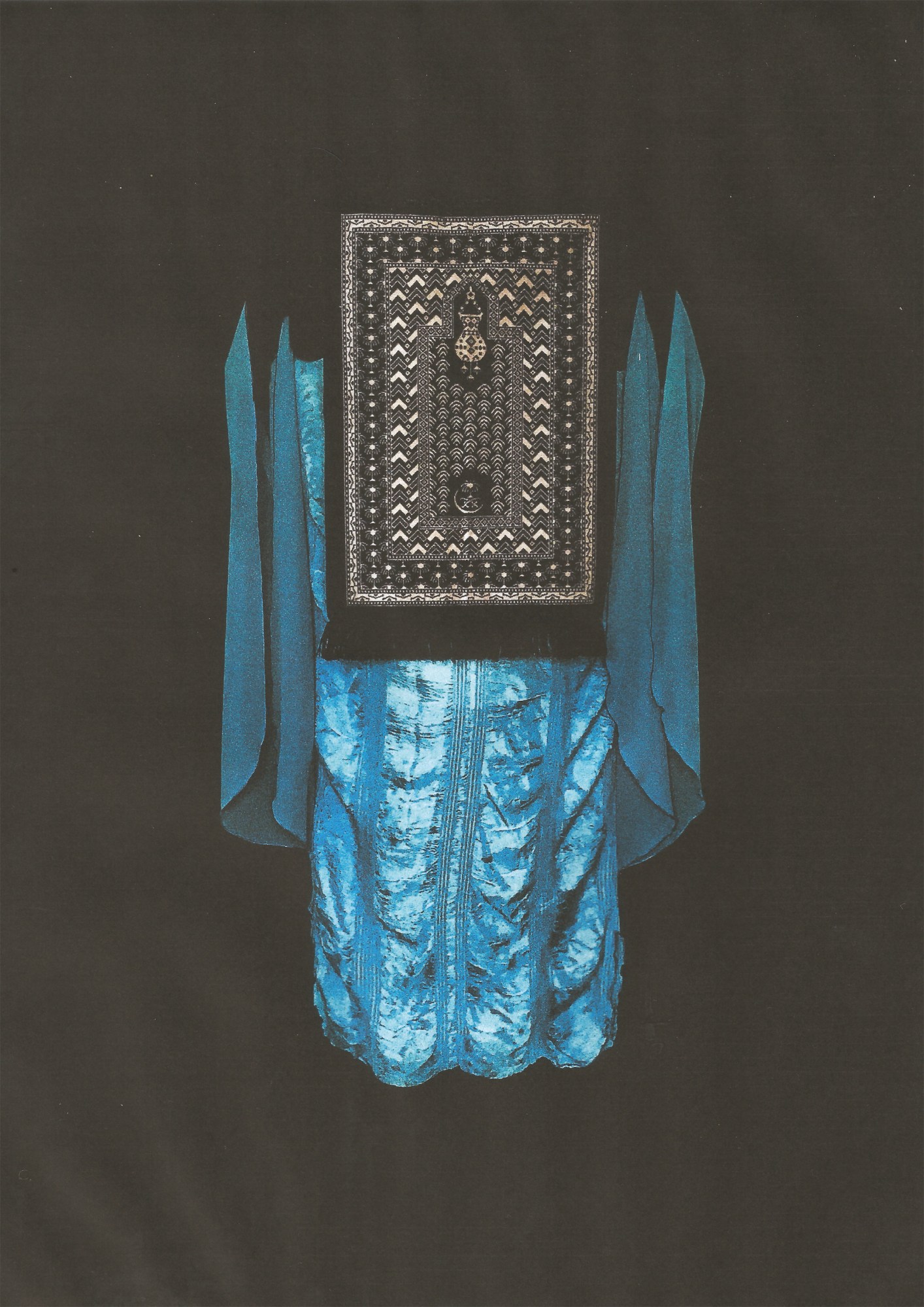 An image of prayer mat and draped blue fabric from Omar El Assir's BA FCP graduate project