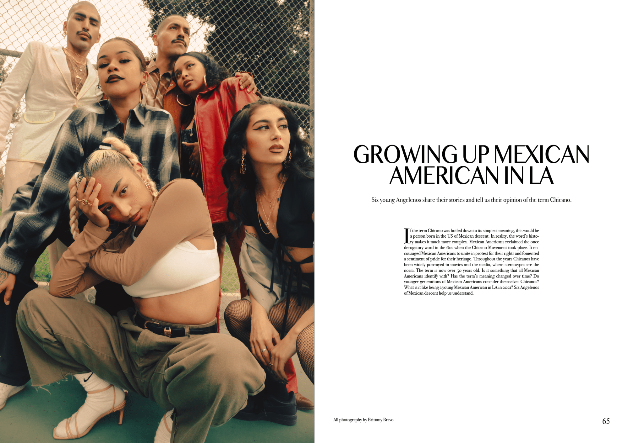 A spread from Valeria Ghersi Valdivia's CSM BA Fashion Journalism Project, VOZ