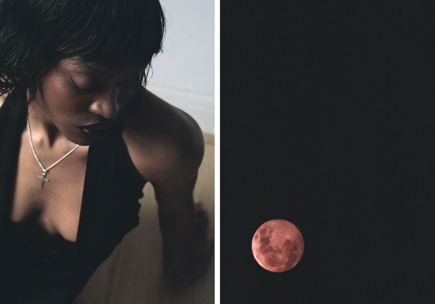 A photo of a woman and a blood moon from Zara Manzoor's BA FCP project