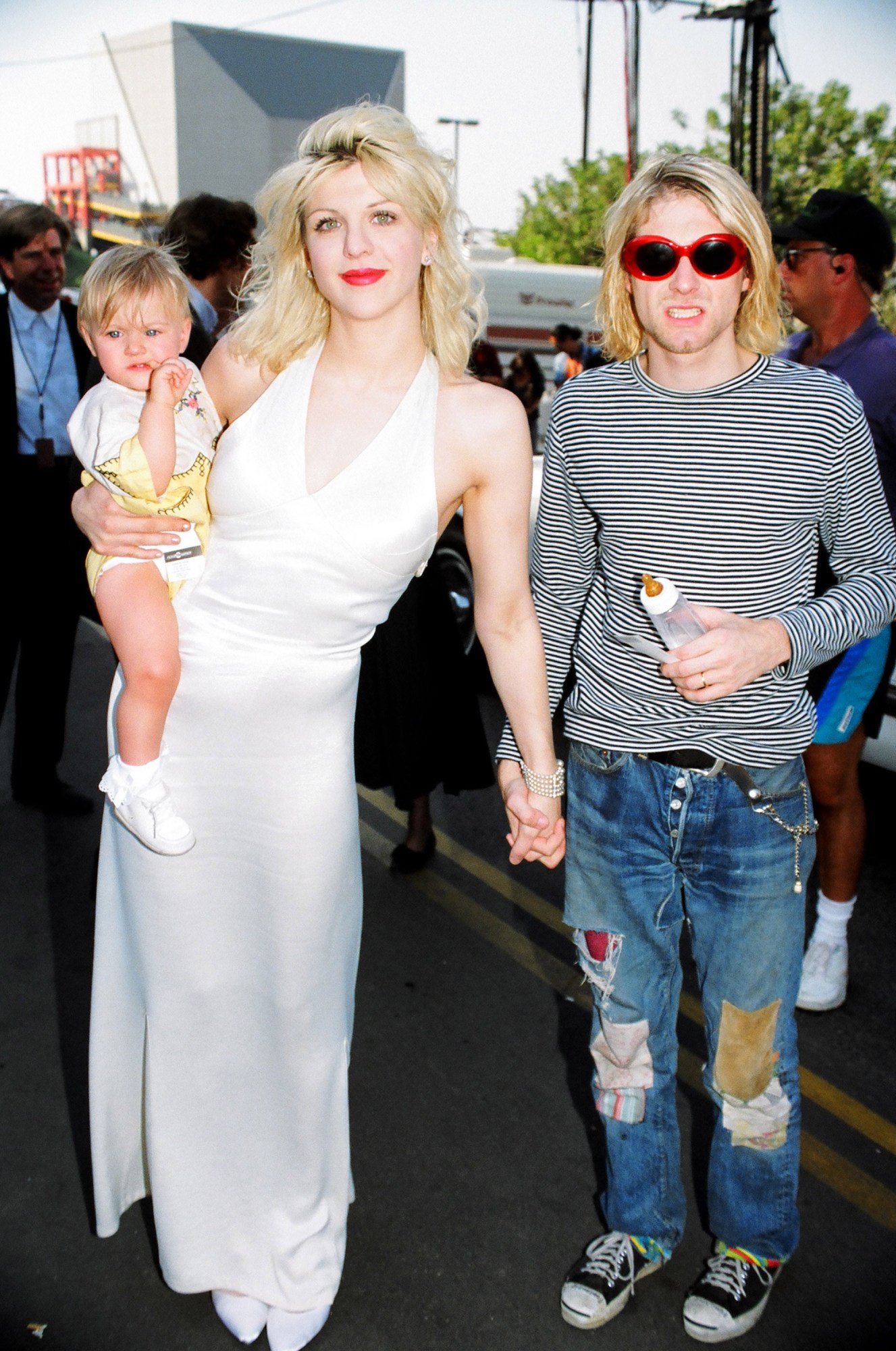 Courtney Love, Frances Bean Cobain, Kurt Cobain of Nirvana.