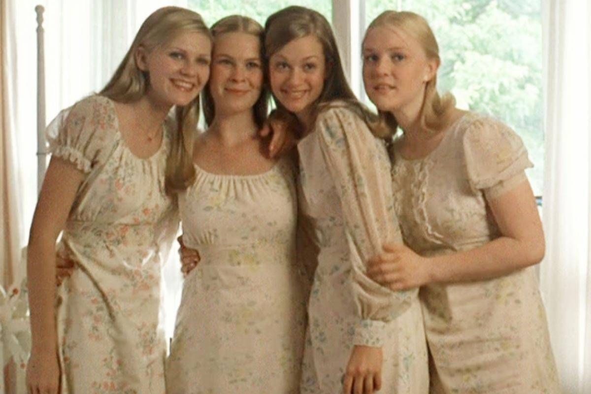 the four sisters in the virgin suicides wearing white dresses