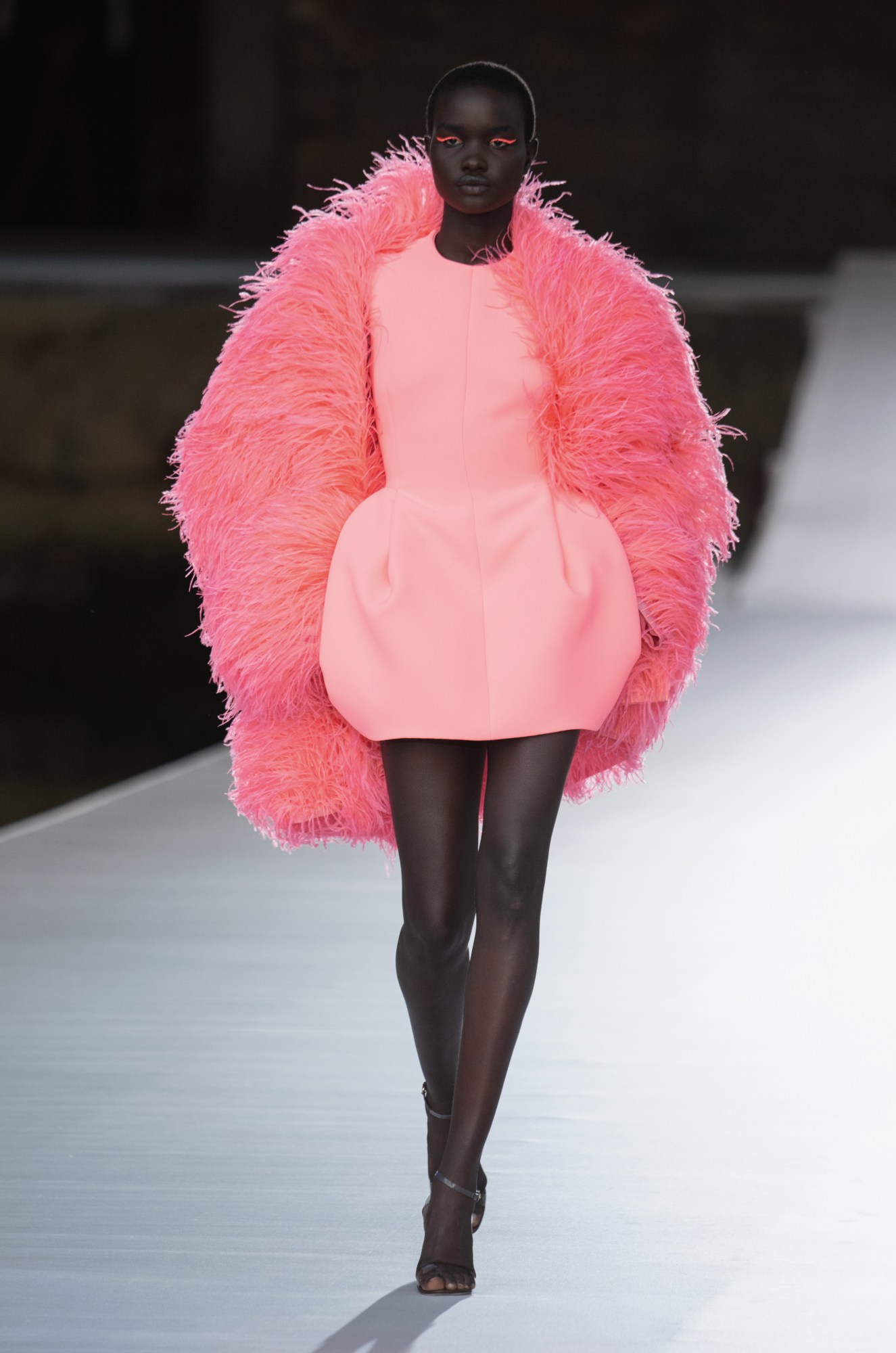 A model wearing a full look from Valentino's AW21 collection