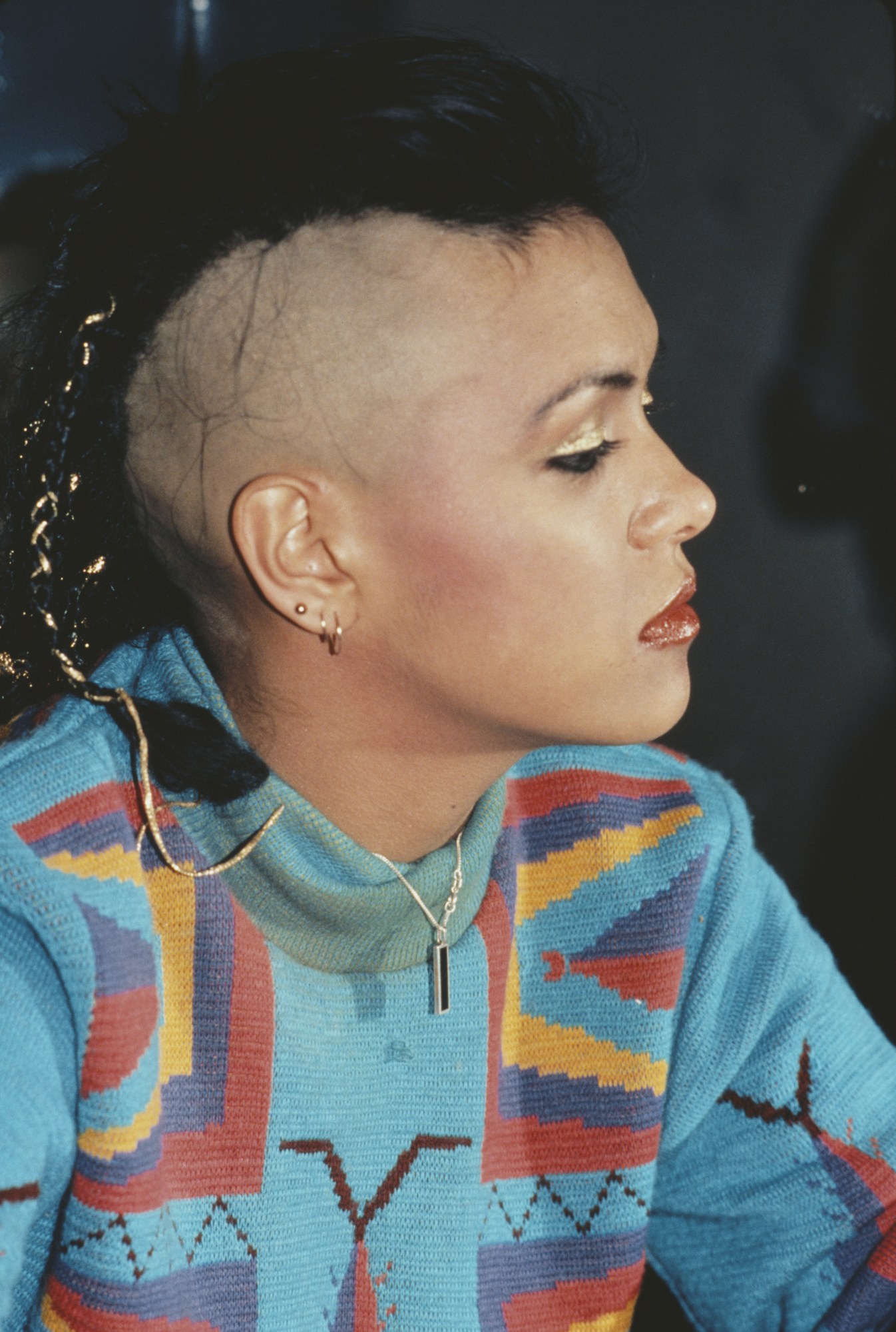 Anglo-Burmese singer Annabella Lwin, lead vocalist of new wave band Bow Wow Wow, circa 1982