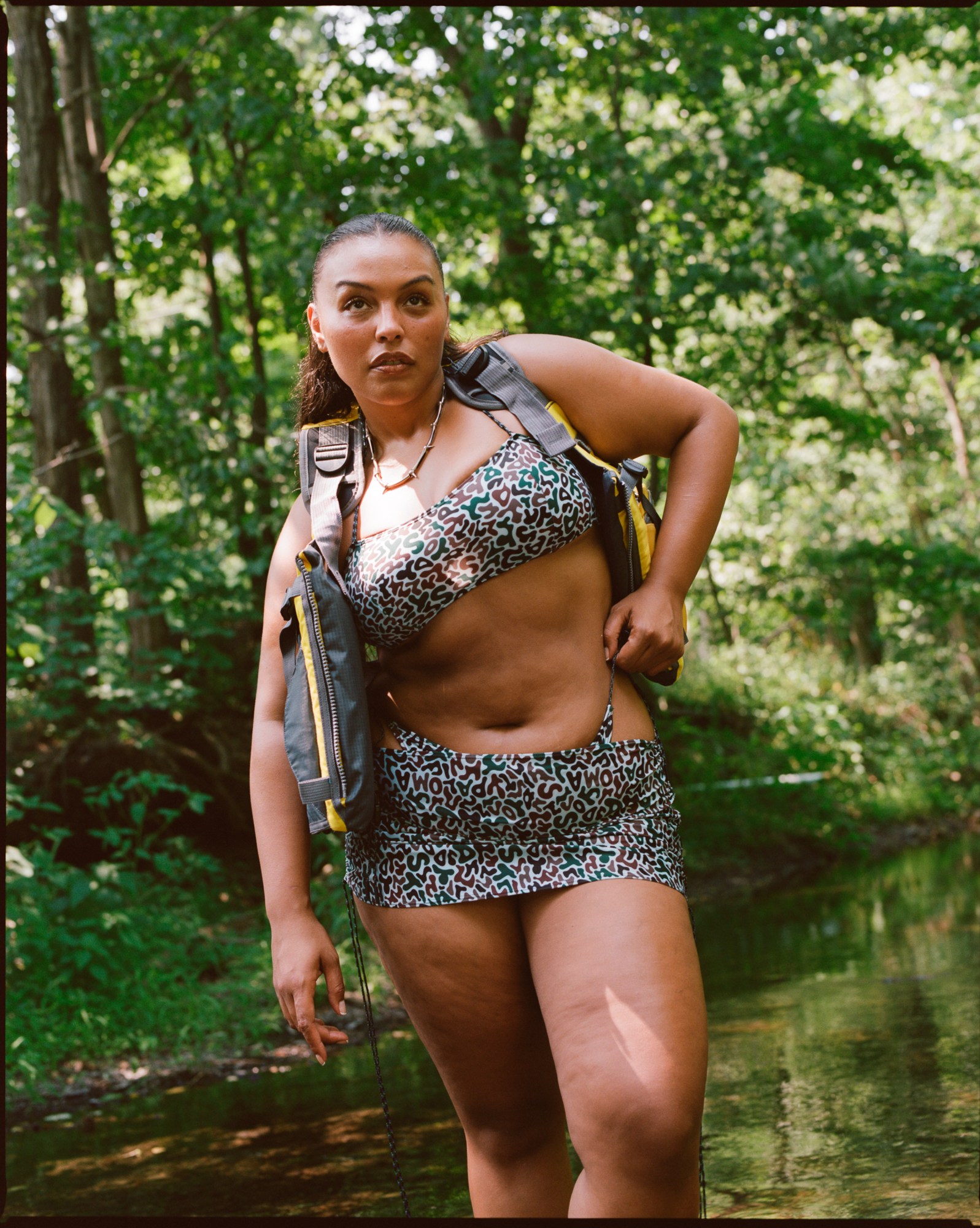 Paloma Elsesser wearing a swimsuit by Paloma Elsesser x Dos Swim