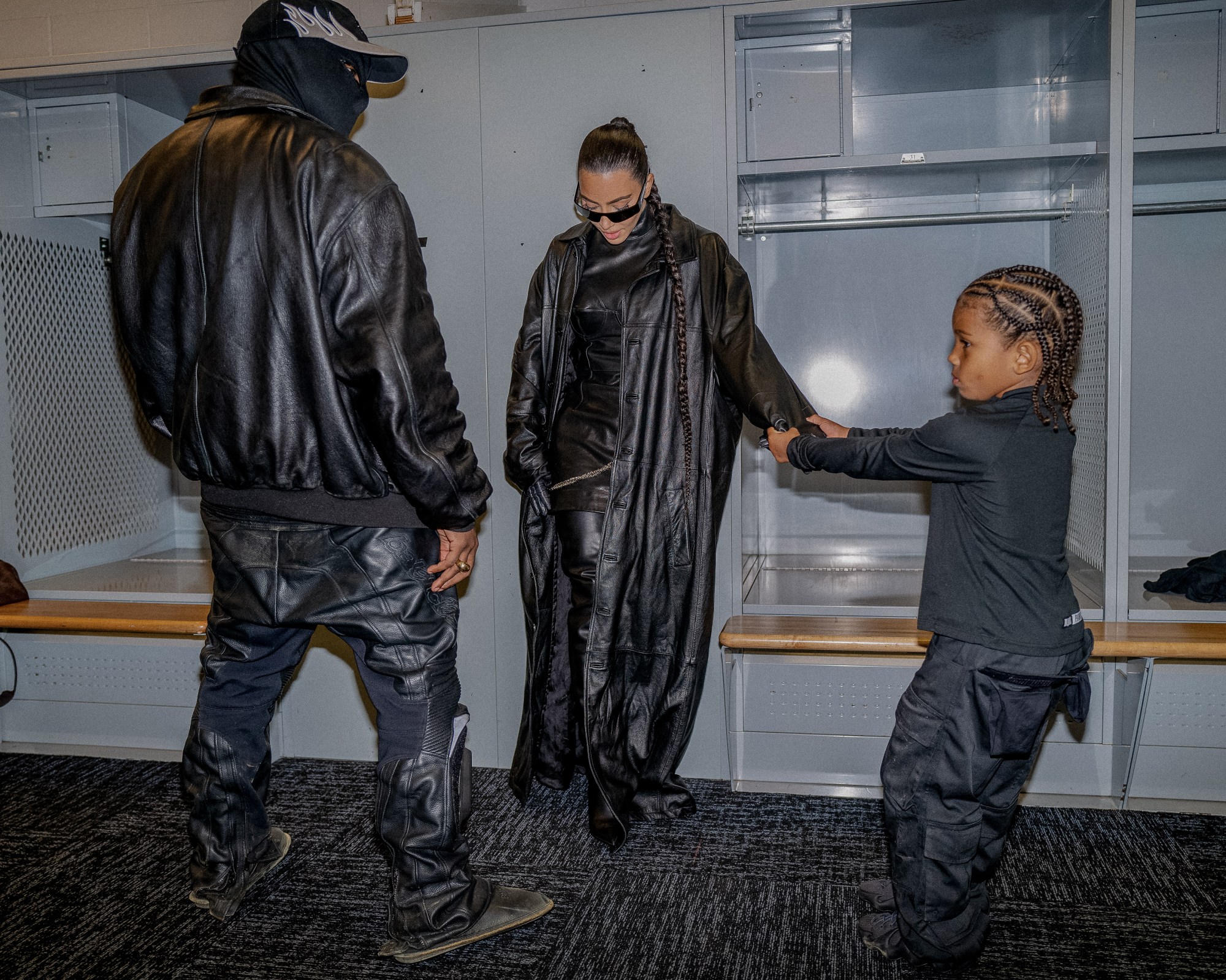 kanye west and kim kardashian backstage at the donda listening event in chicago