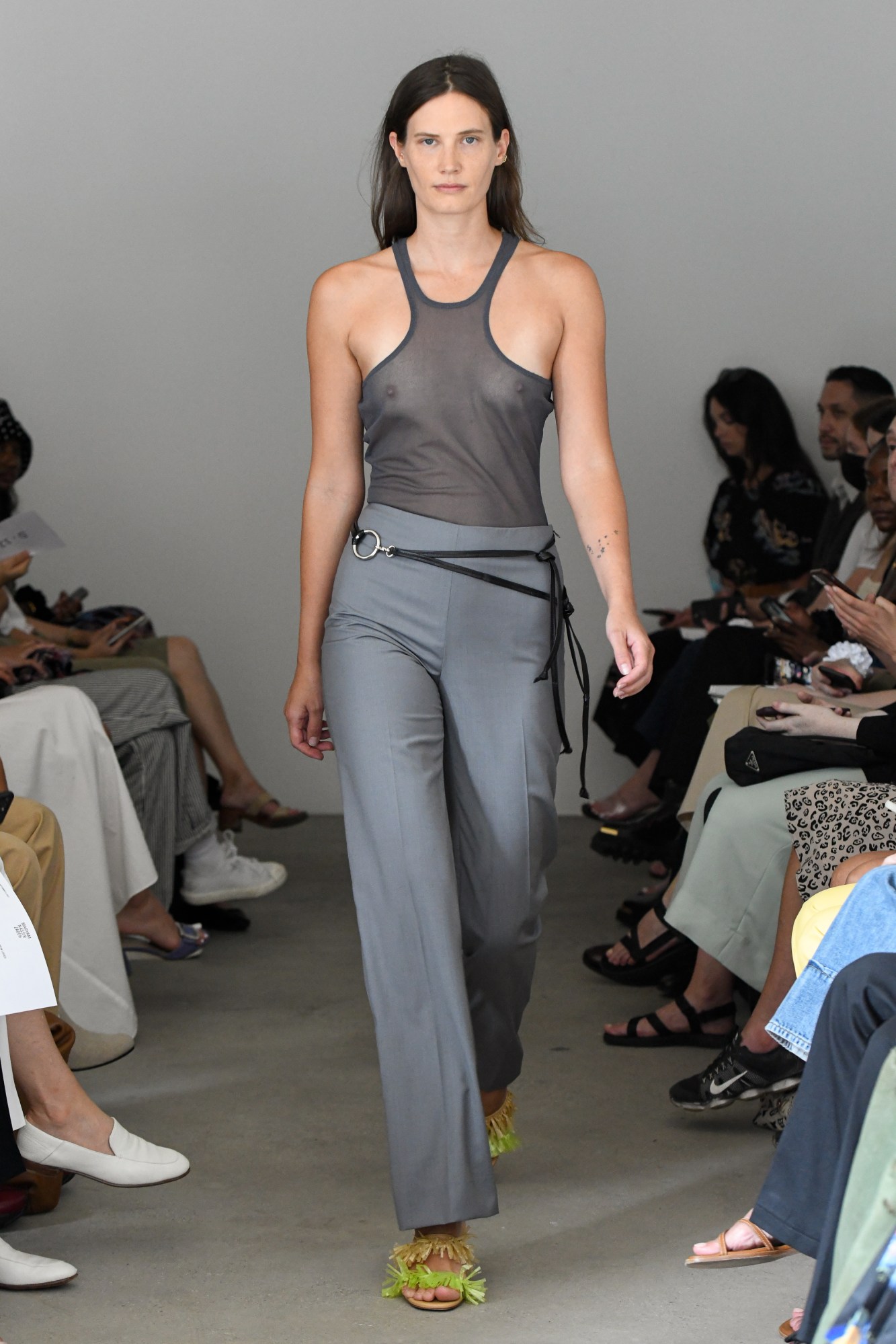 a model walking down the runway wearing maryam nassir zadeh ss22