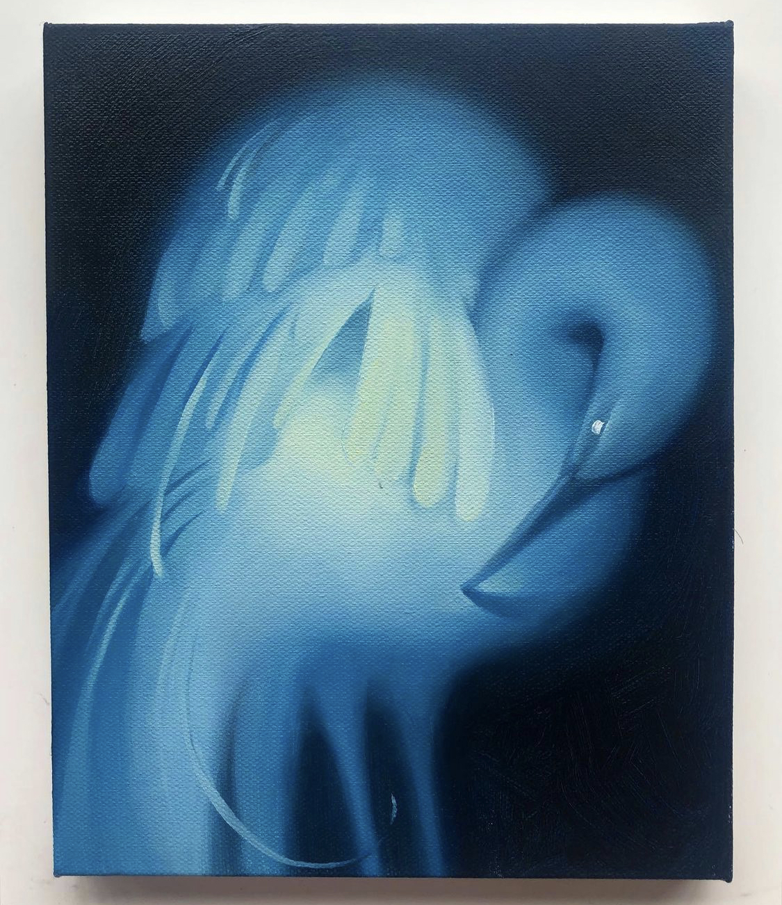 a painting of a blue egret by quinn wilke