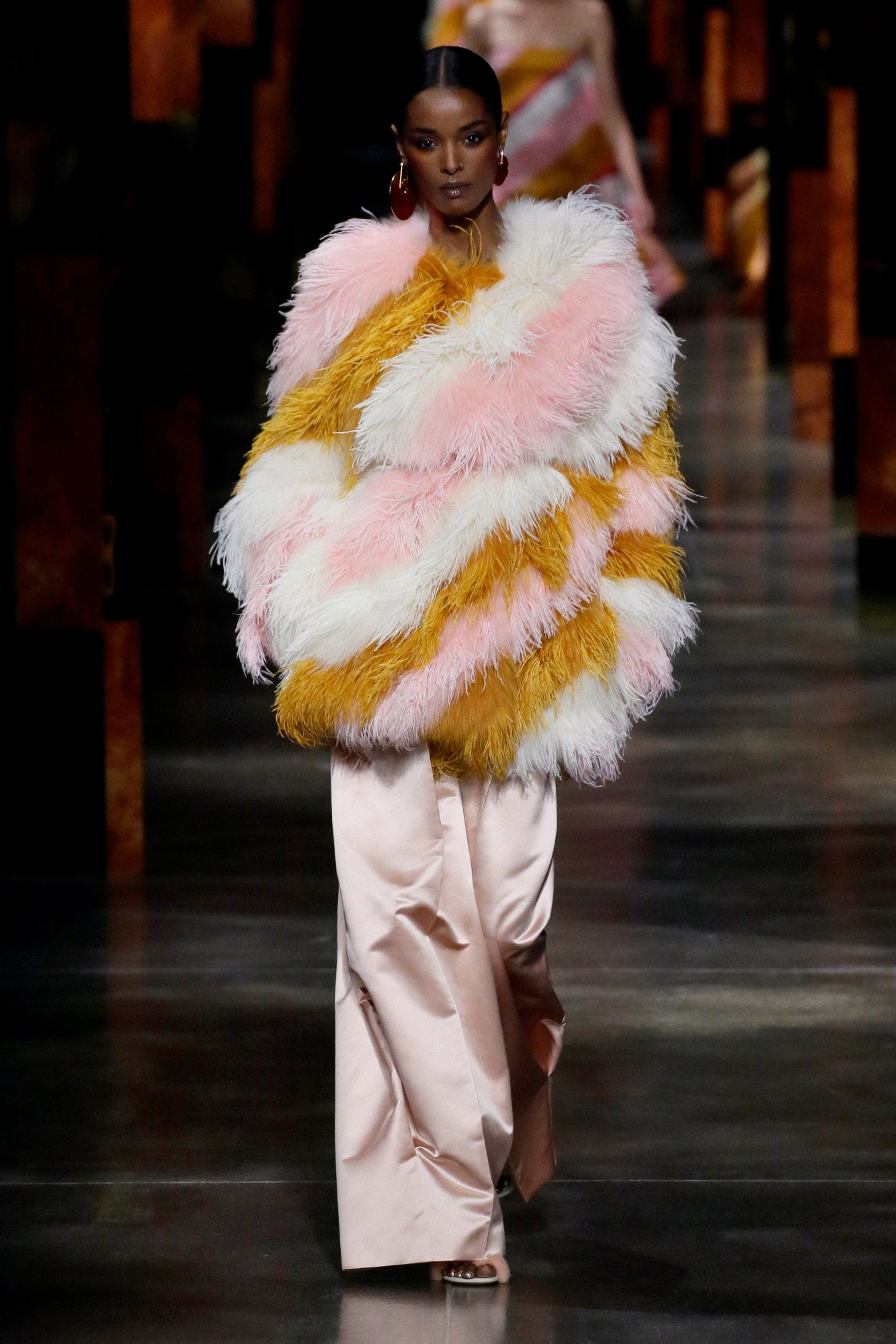 A model walks the runway at Fendi SS22