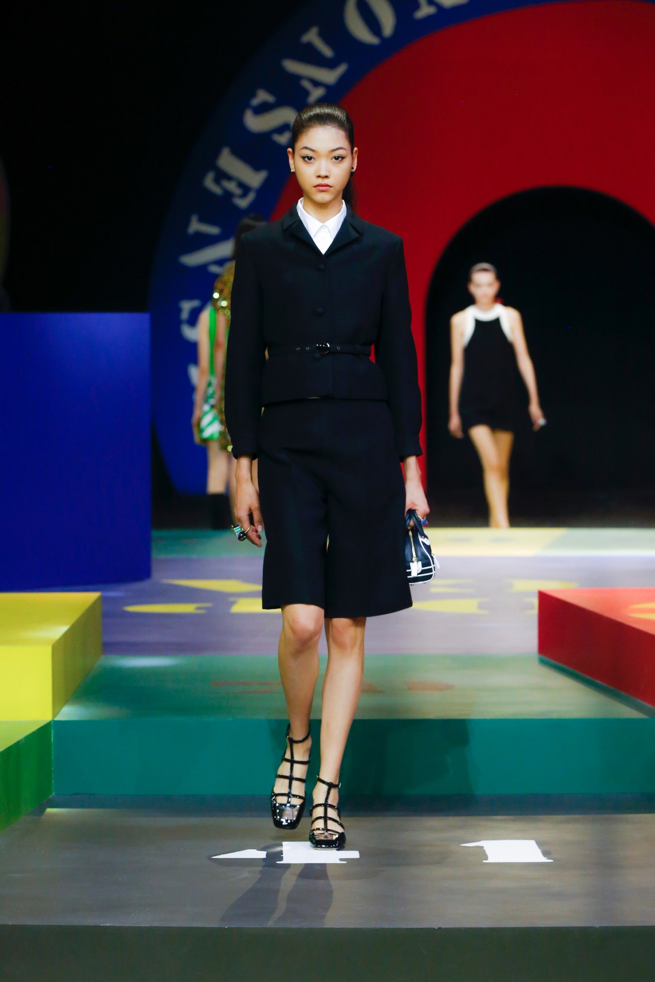 dior ss22 rtw black shorts suit