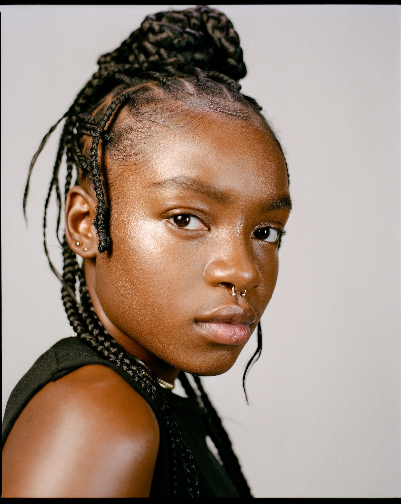 a close-up portrait of talia goddess by othello grey