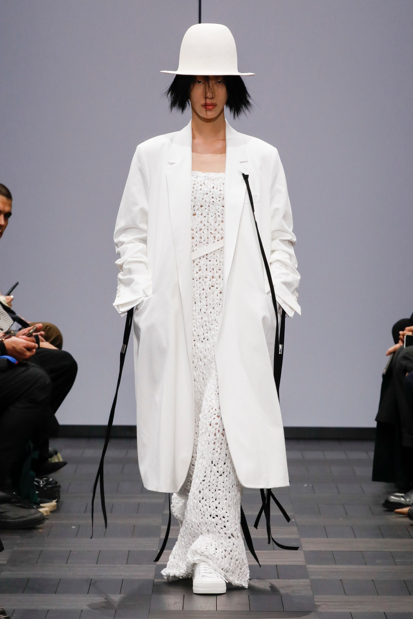 A model walking the runway at Ann Demeulemeester SS22