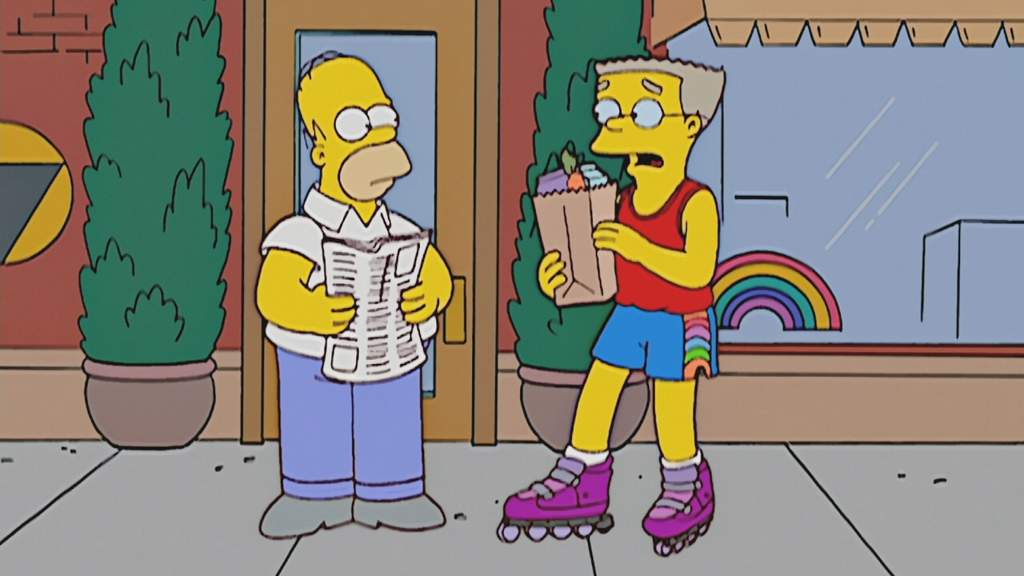 gay smithers wearing roller skates