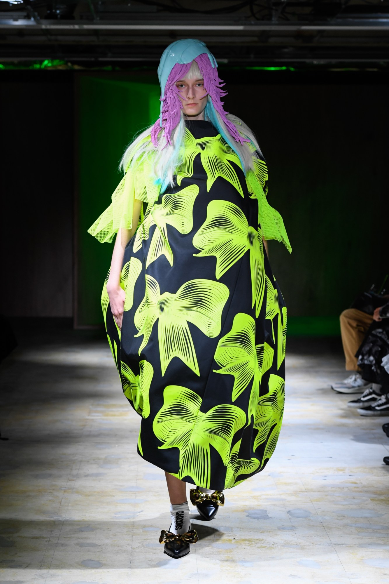 A model walking the runway at Comme des Garcons SS22