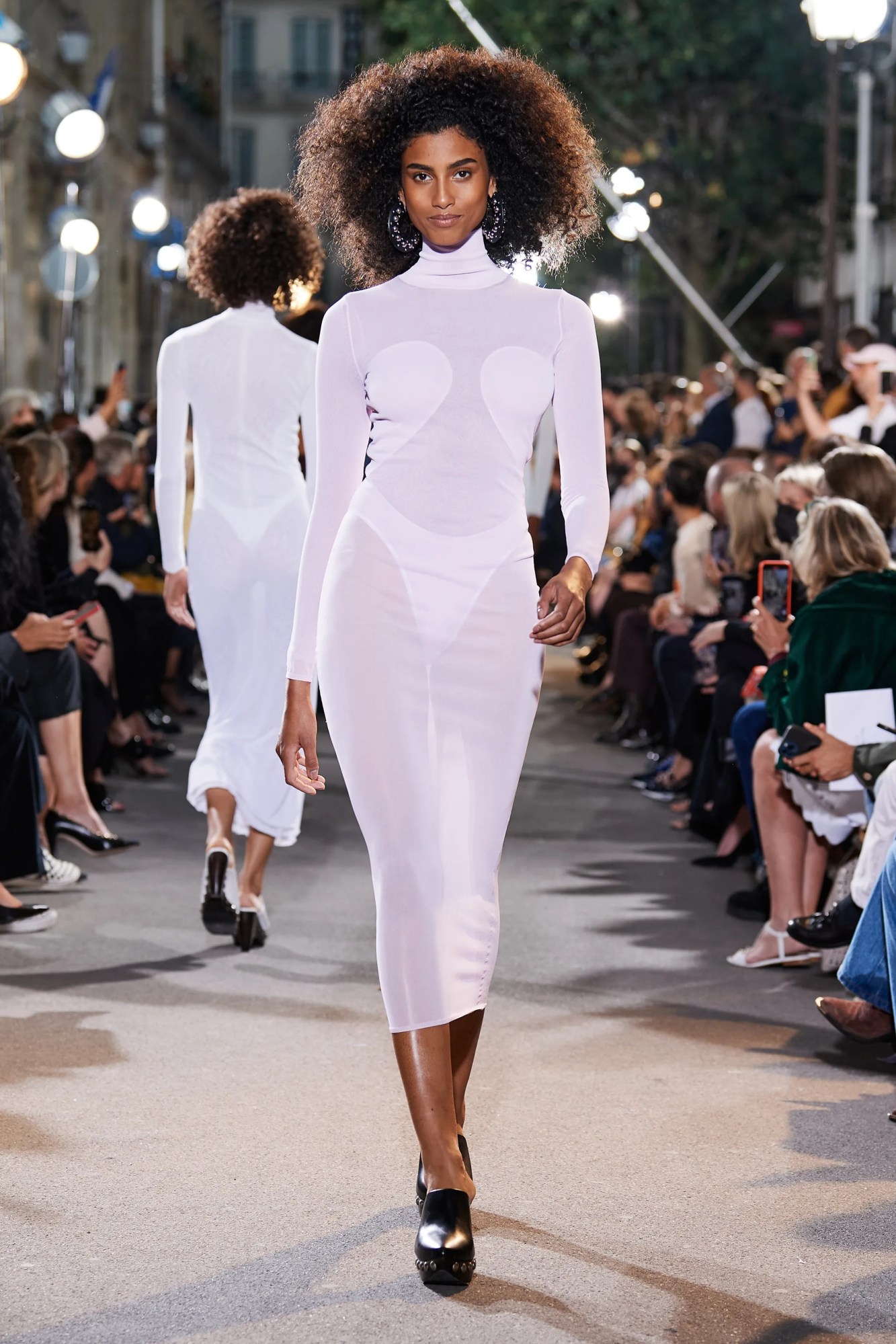 A model walking the runway at Alaïa SS22