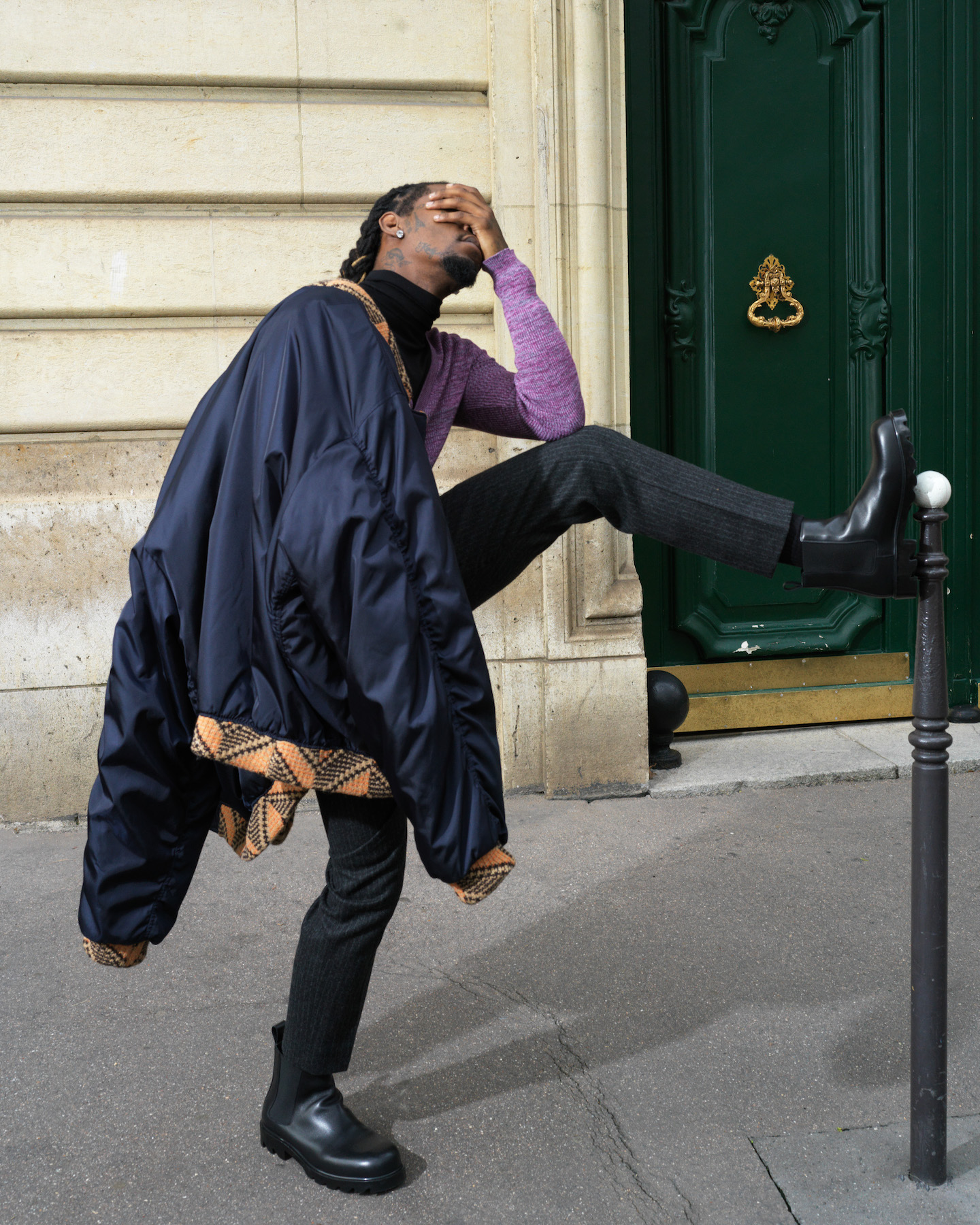 offset photographed in the streets of paris