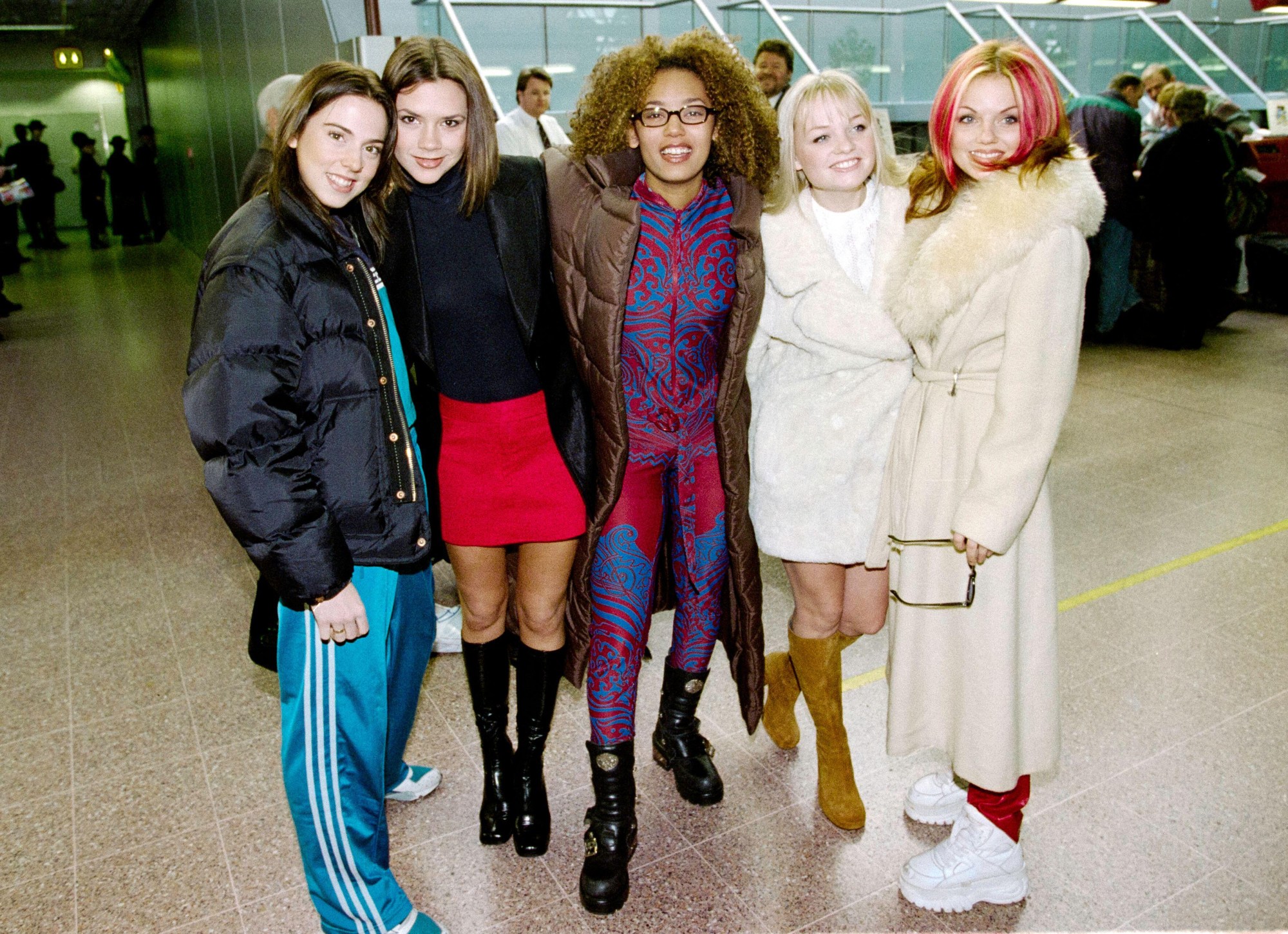 Spice Girls at Heathrow Airport in 1996