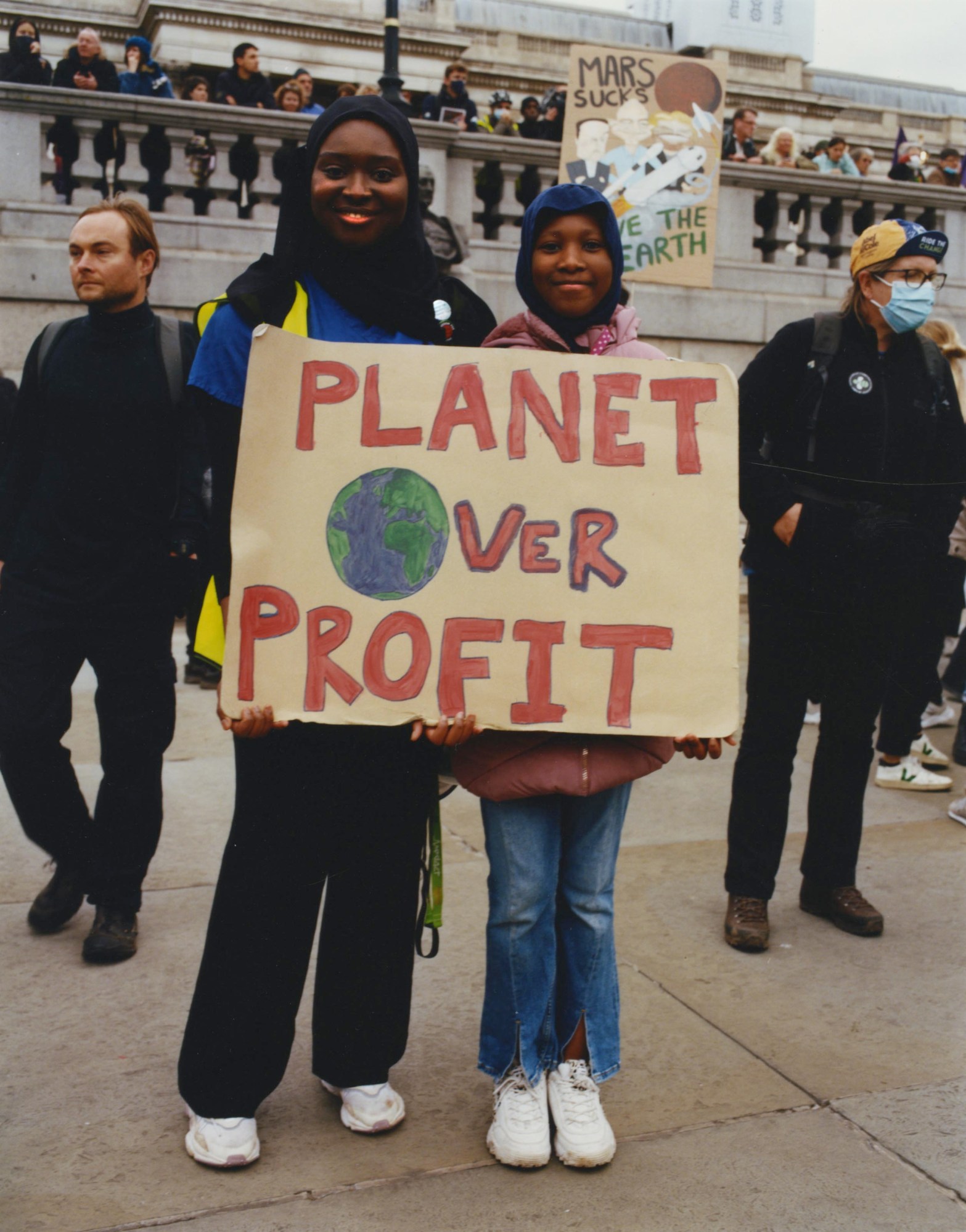 two young activists protesting cop26 by heather glazzard