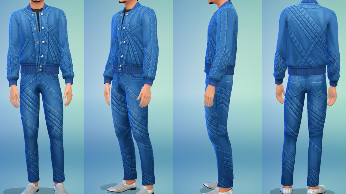 Modern Menswear Jacket Denim in The Sims