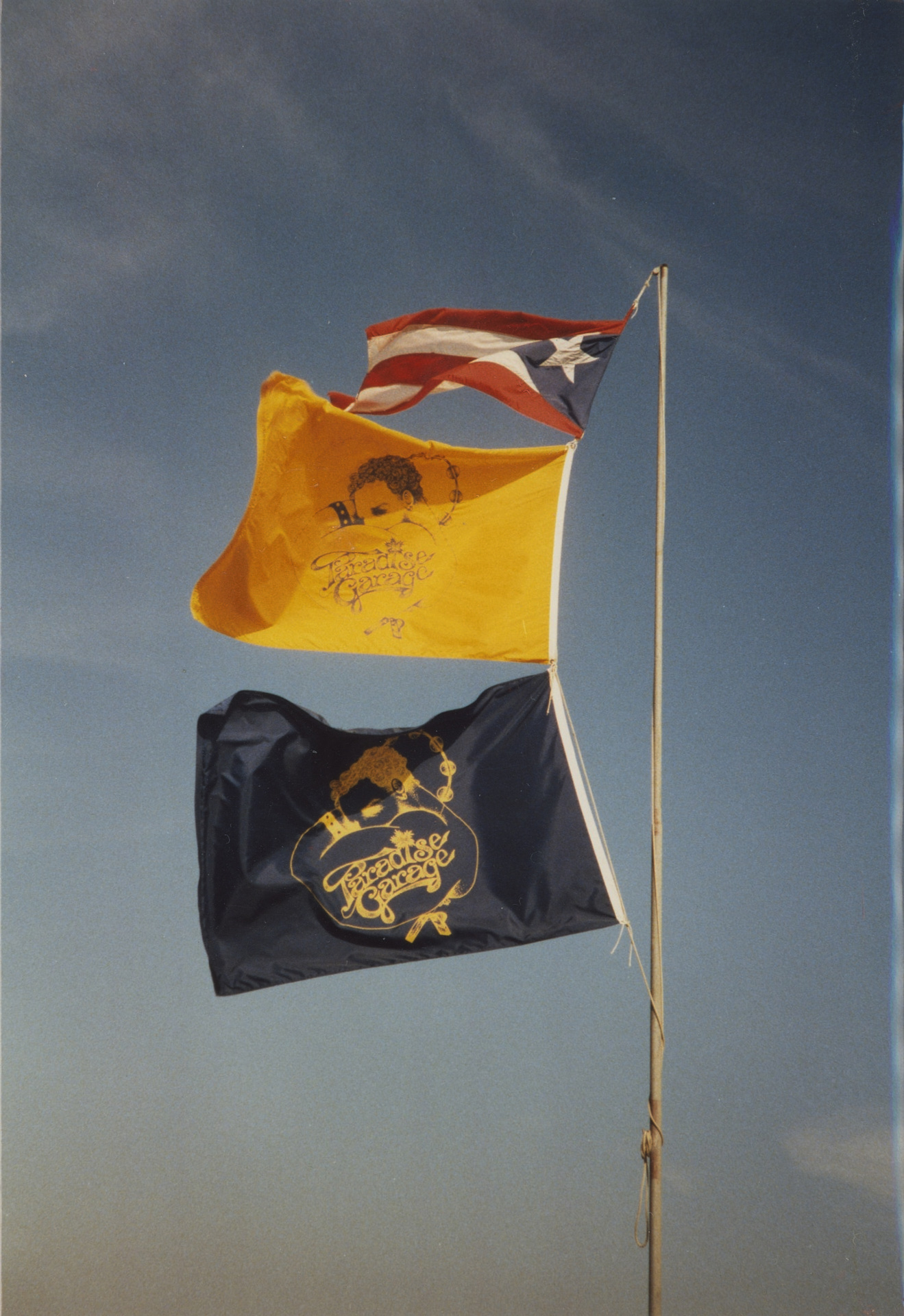 the flags outside of paradise garage