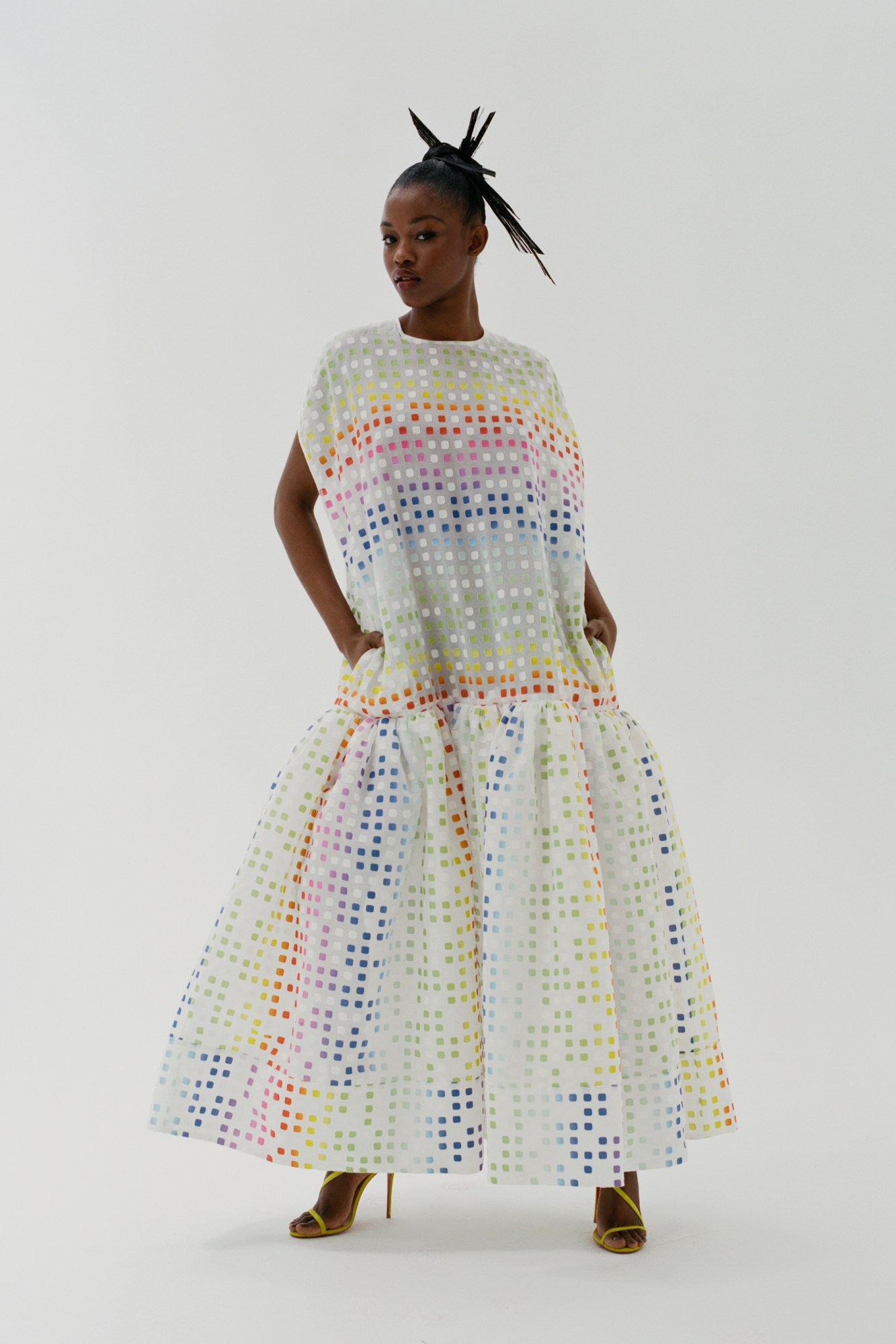 A model wearing a dress by Christopher John Rogers