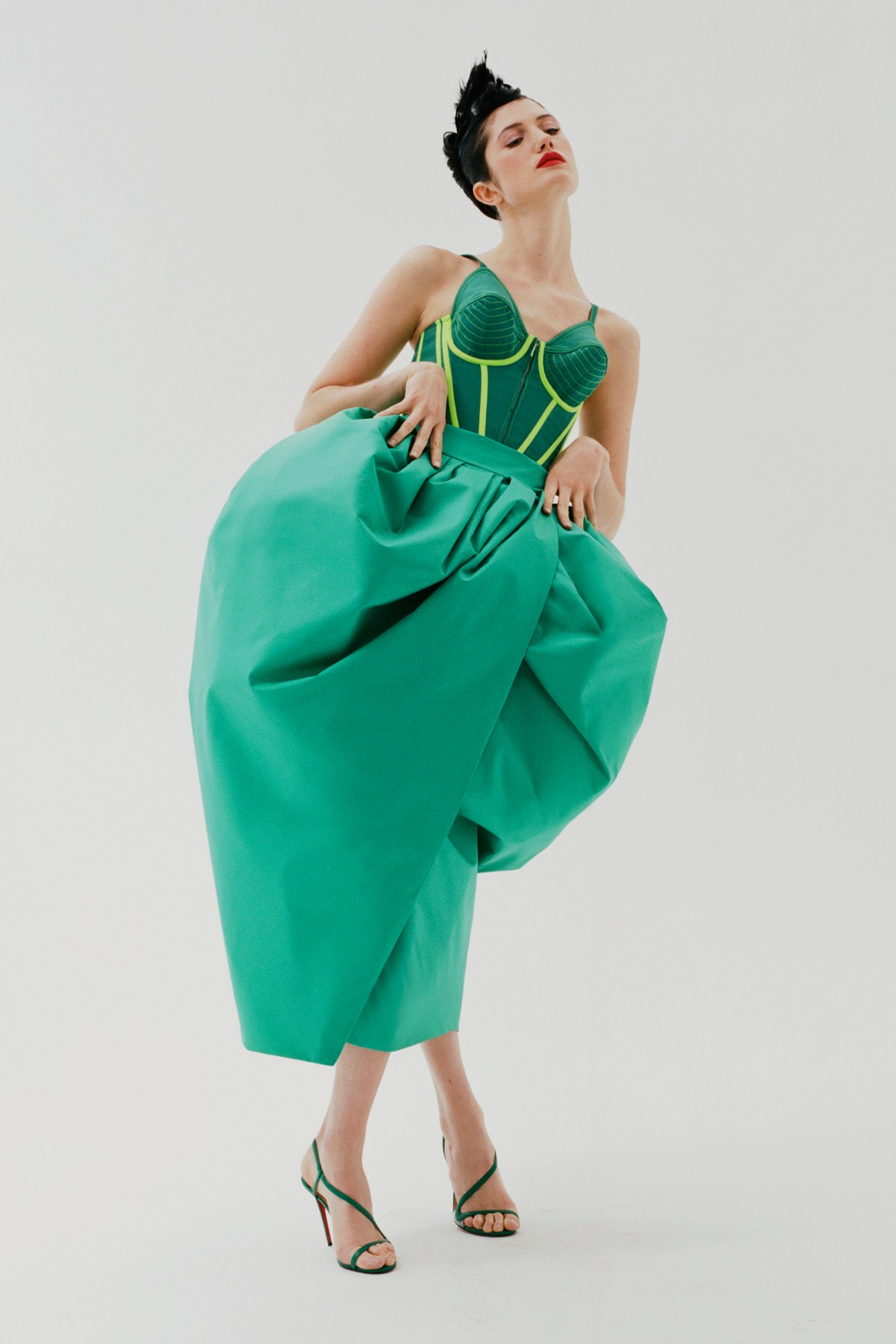 A model wearing a dress by Christopher John Rogers