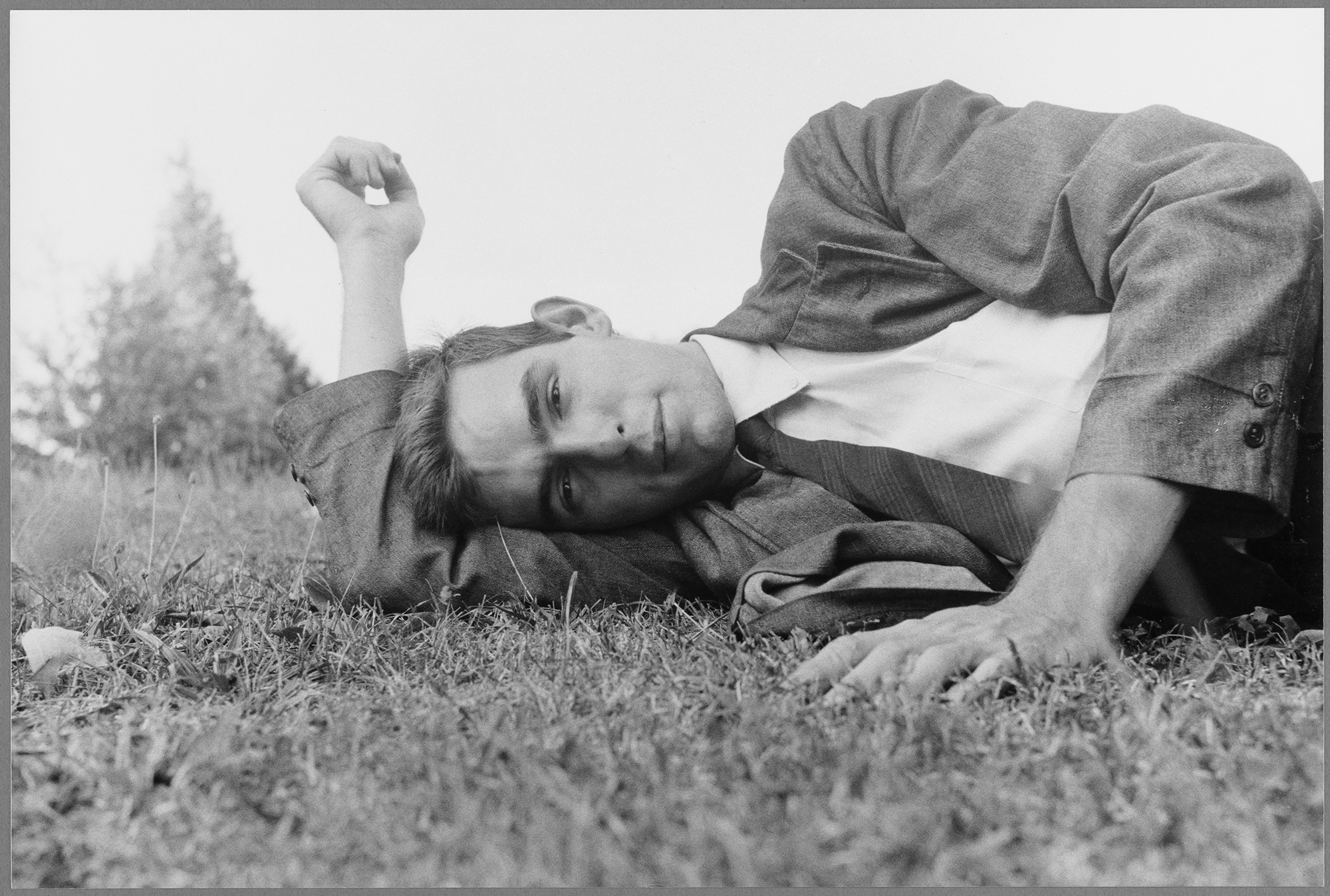 peter hujar lying on the grass