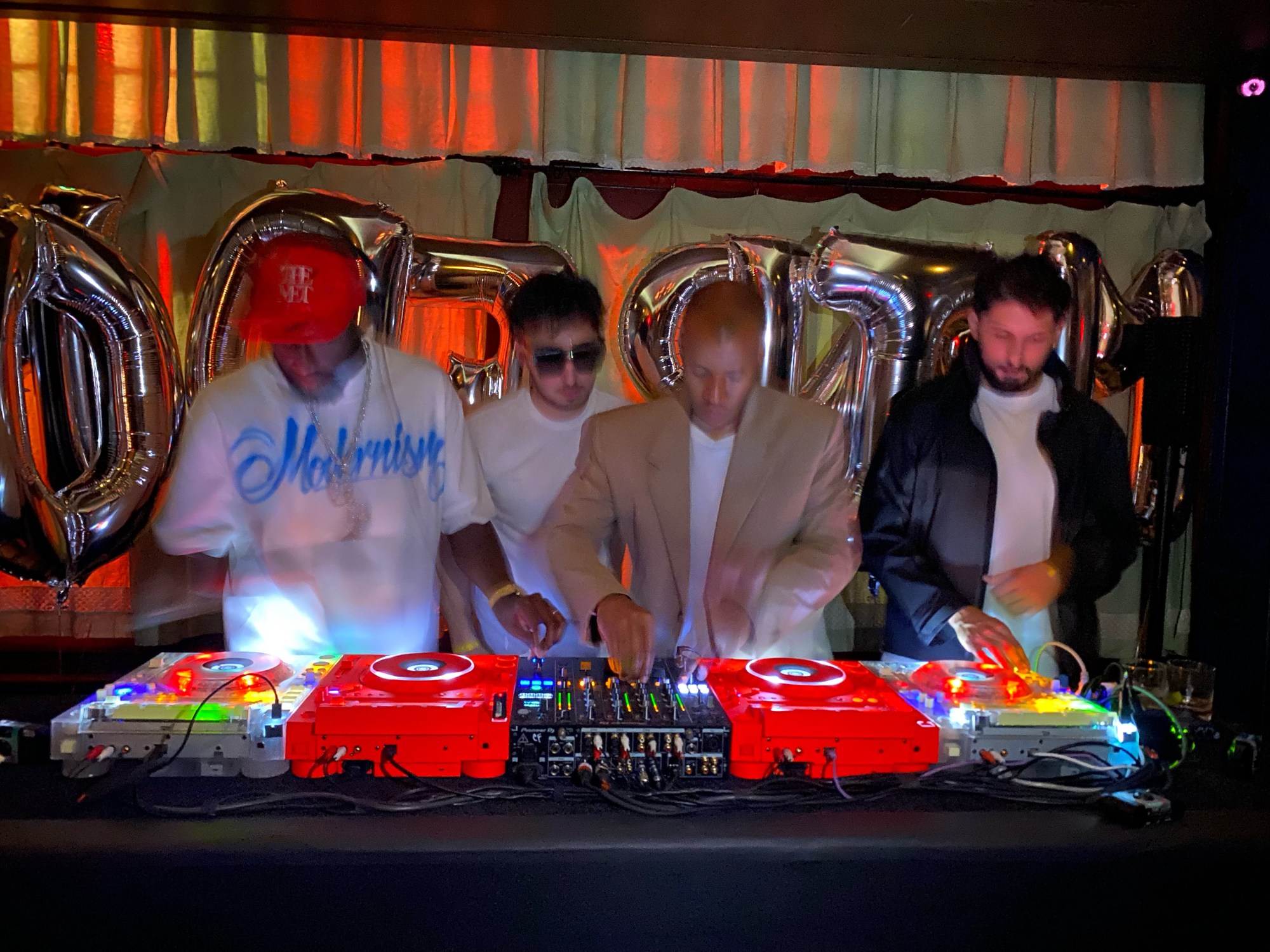 Virgil Abloh and Zack Bia DJing