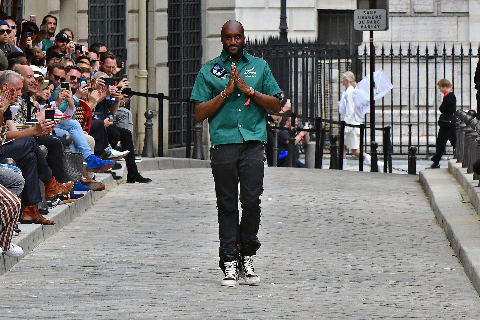 Virgil Abloh at a runway show in Paris