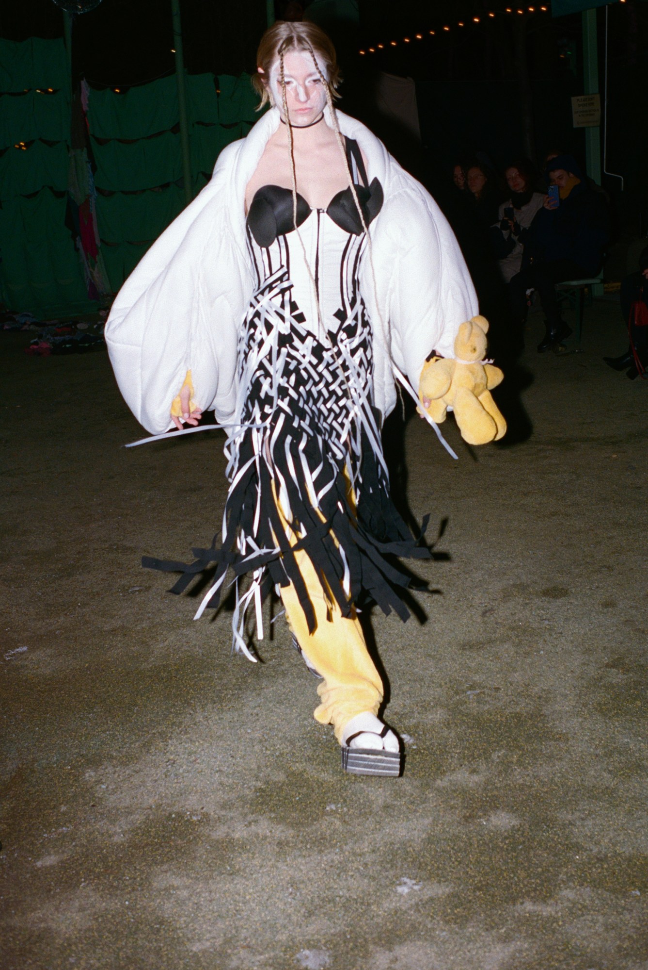 hunter schafer backstage at gogo graham's aw22 show at new york fashion week