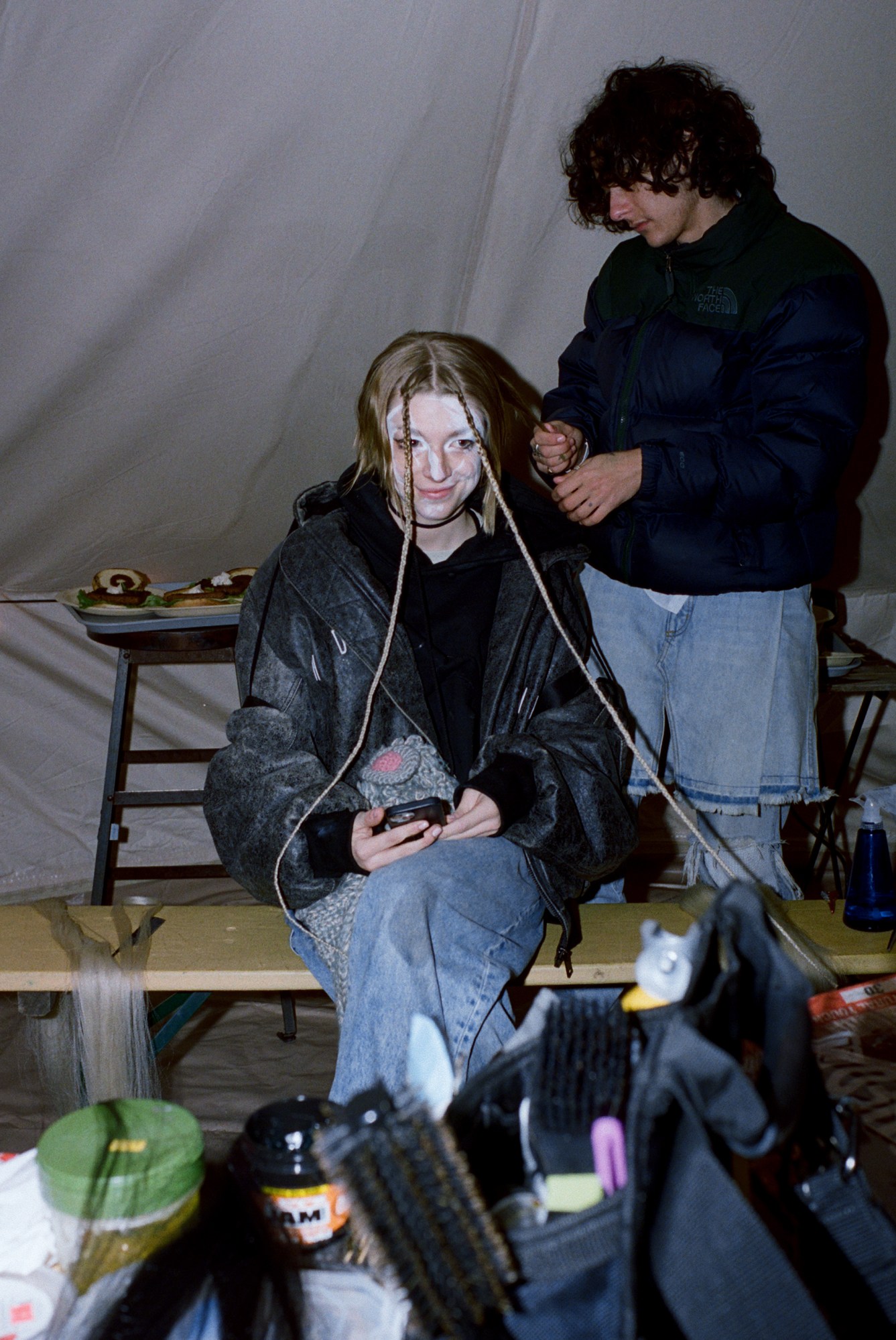 hunter schafer backstage at gogo graham's aw22 show at new york fashion week