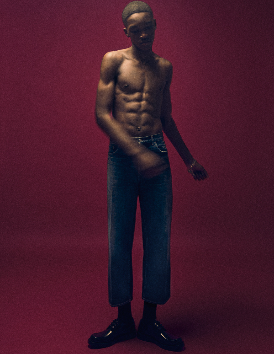 Model wearing Dior Men AW22 in i-D 367 the Out of Body issue