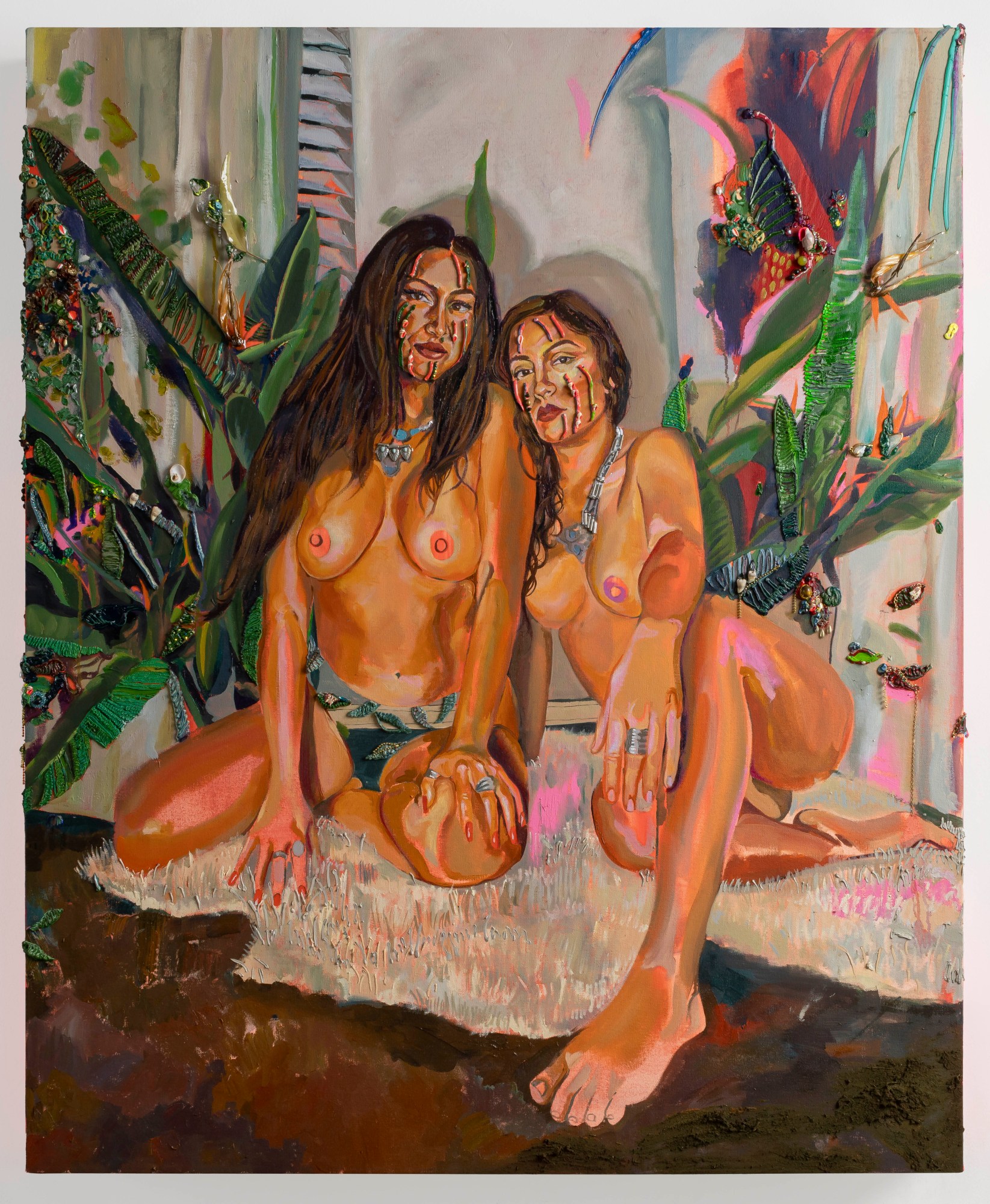 a painting of two nude woman by gisela mcdaniel