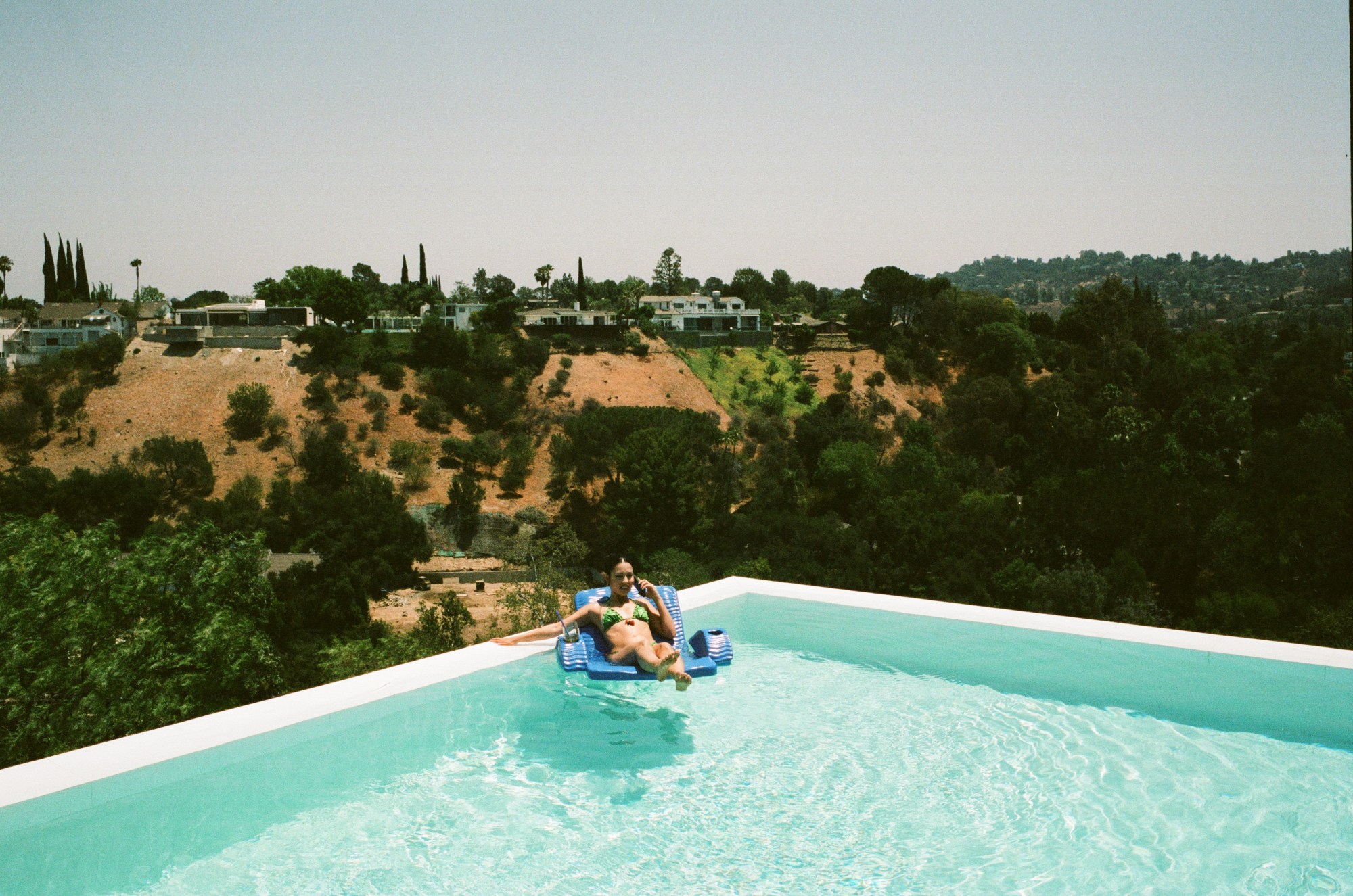 Alexa Demie in swimming pool on the set of Euphoria