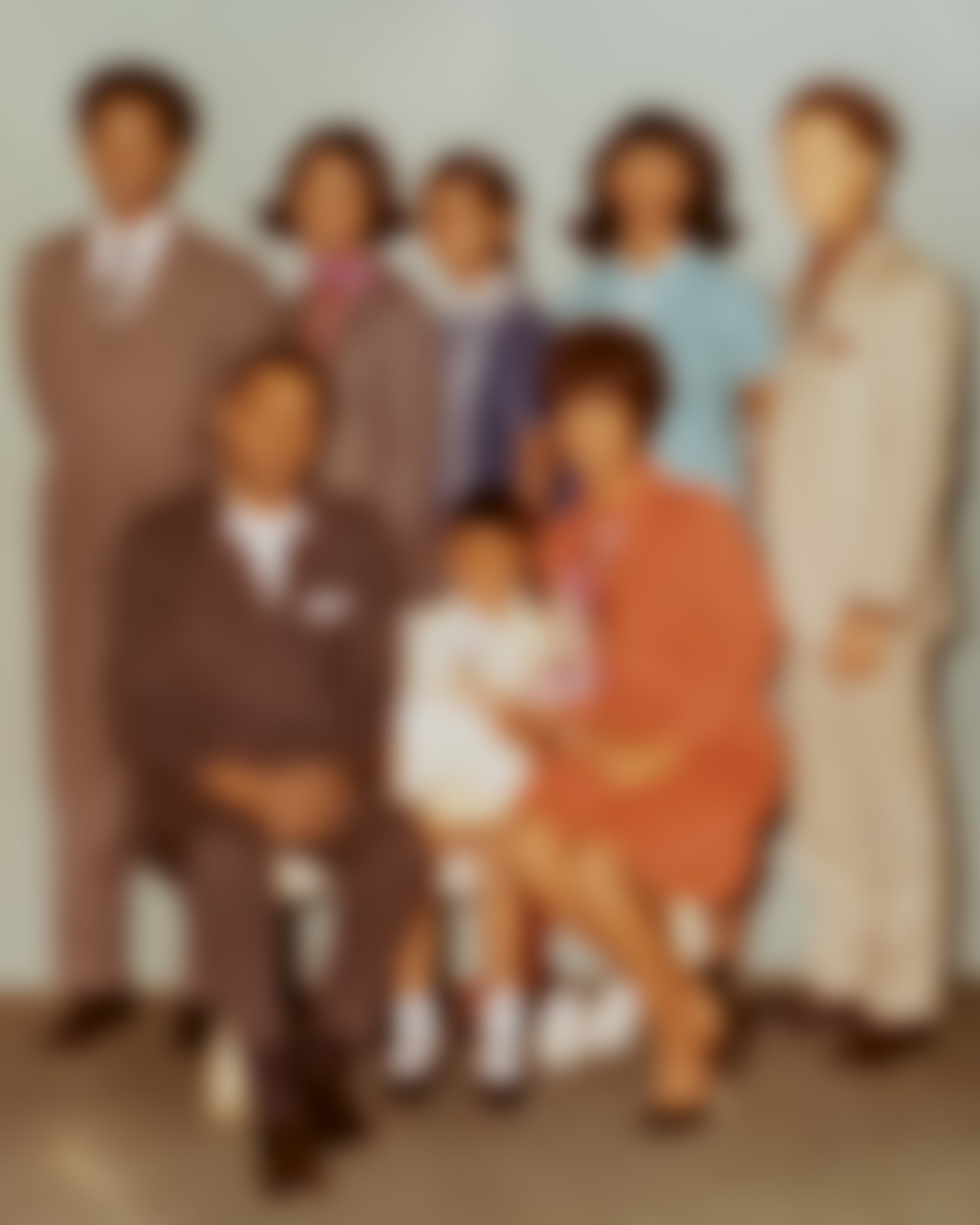 A blurred family photograph