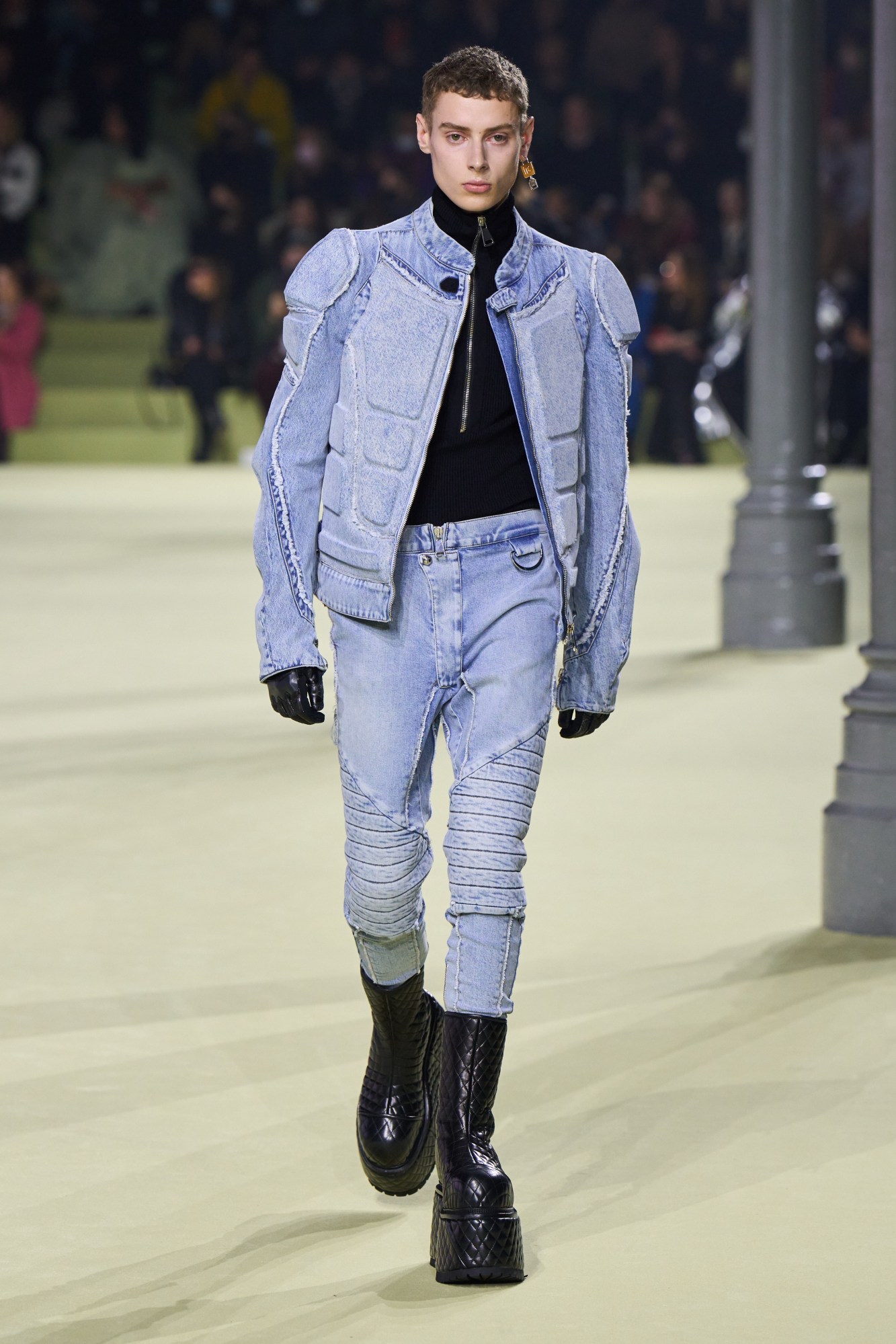 Balmain biker runway look aw22