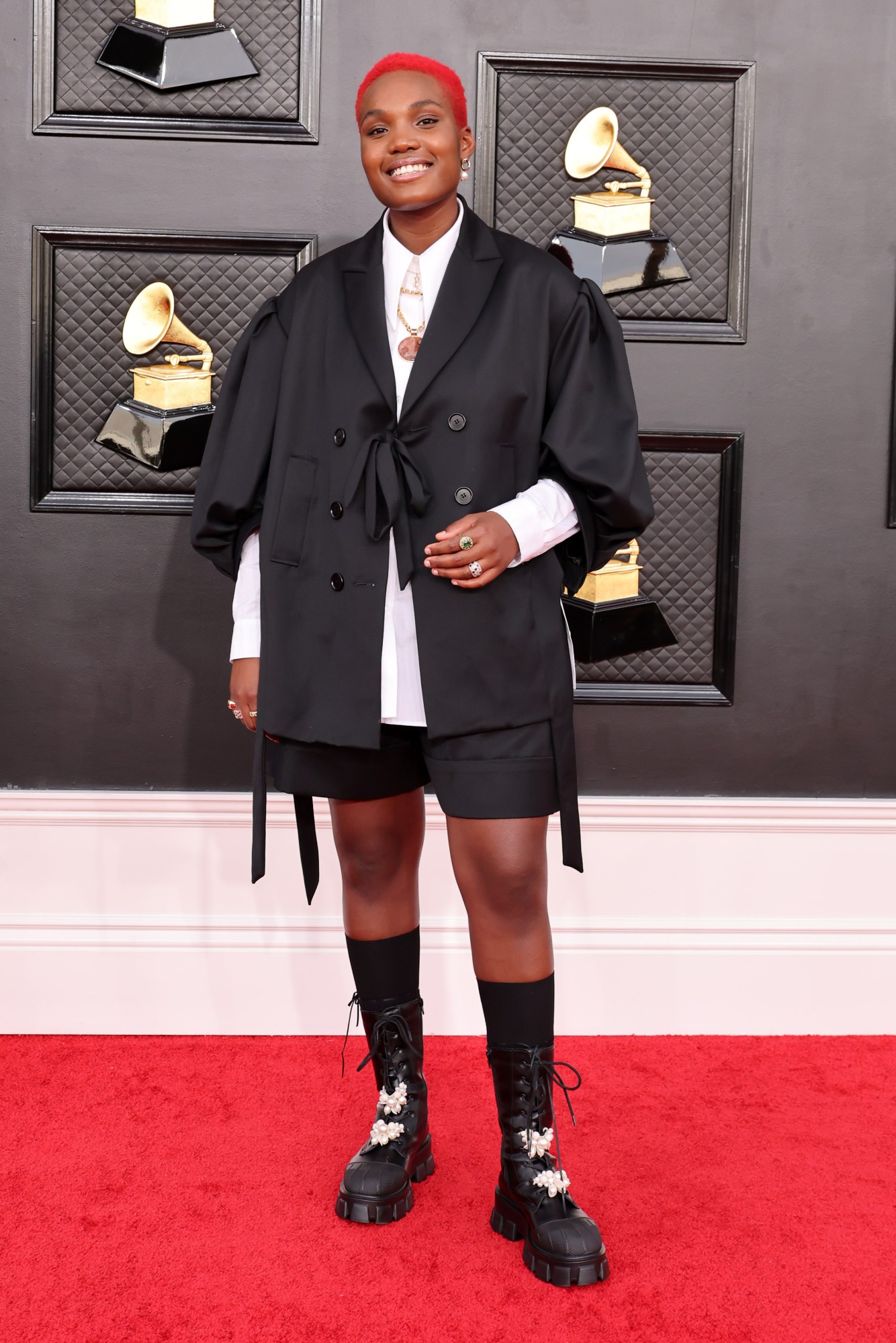 arlo parks in simone rocha at grammys 2022 red carpet