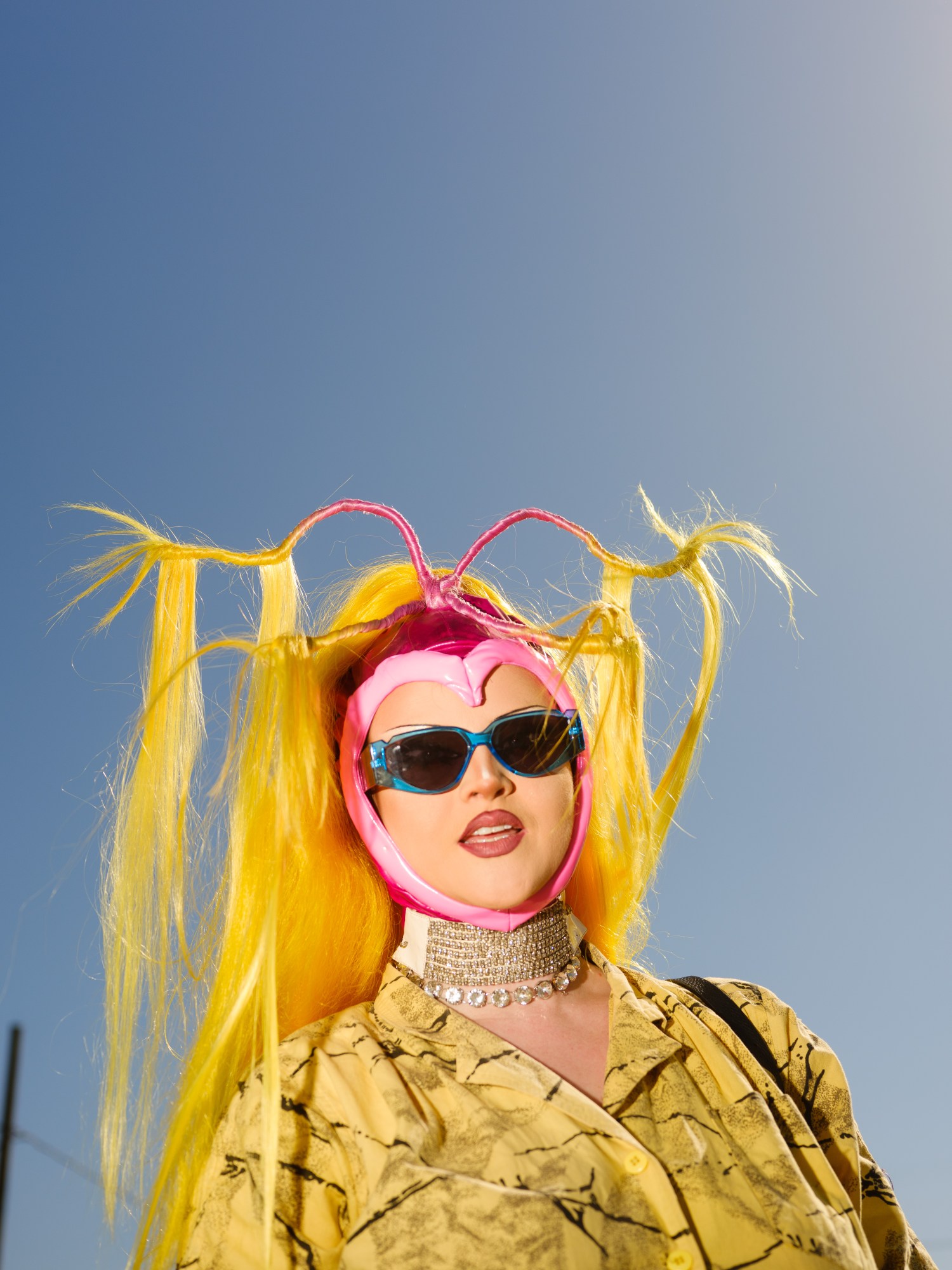 visqueen posing in drag at buku music + arts festival in new orleans