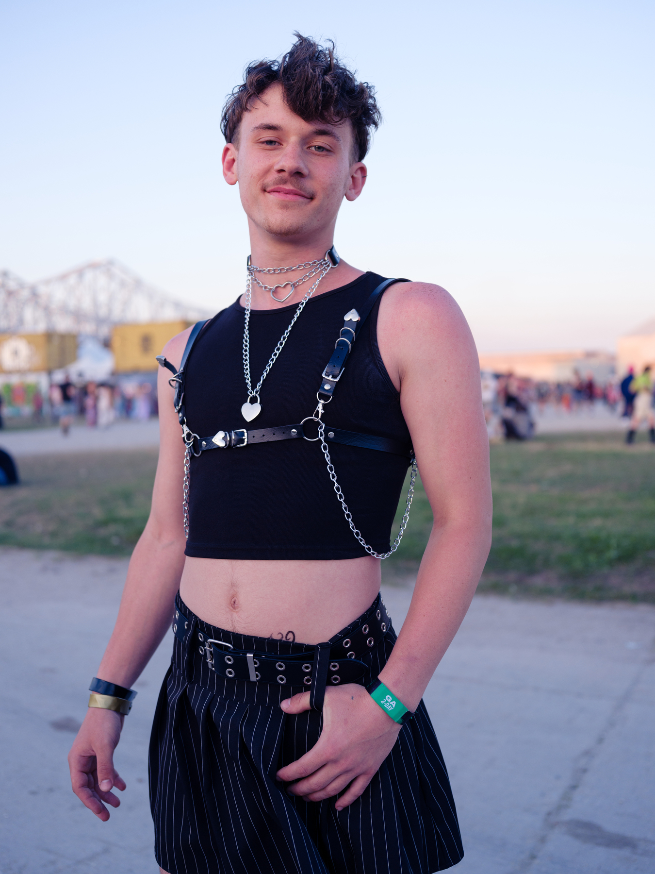 gabriel posing at buku music + arts festival in new orleans