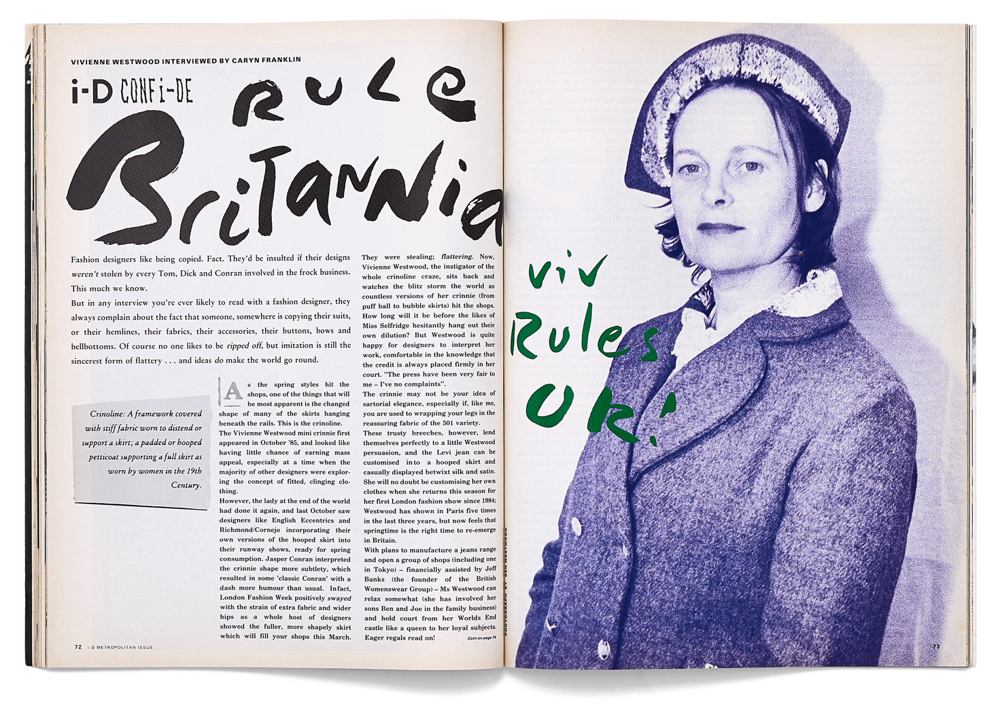 vivienne westwood in an early issue of i-d magazine