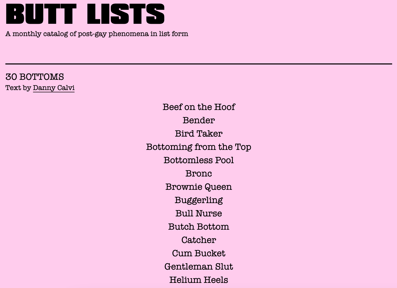 butt lists